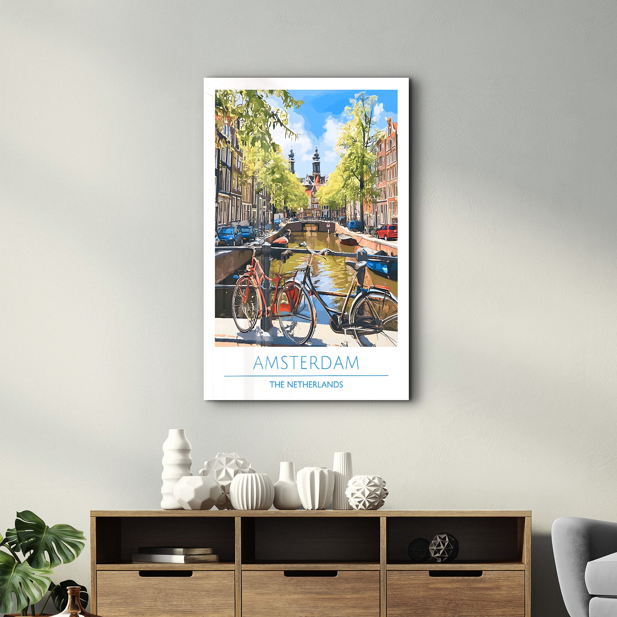 Amsterdam The Netherland-Travel Posters | Glass Wall Art