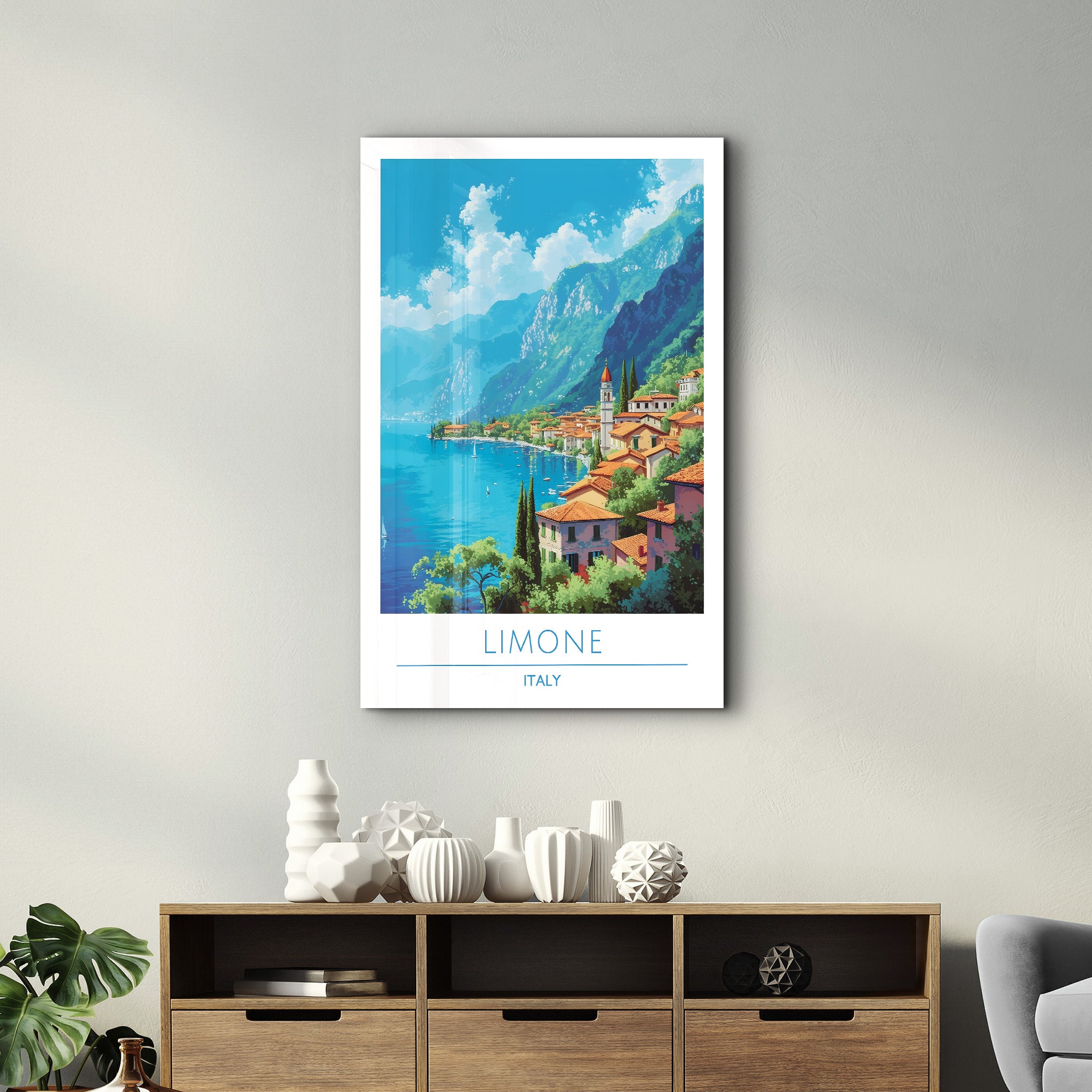 Limone Italien-Reiseposter | <tc>Glasbild</tc>