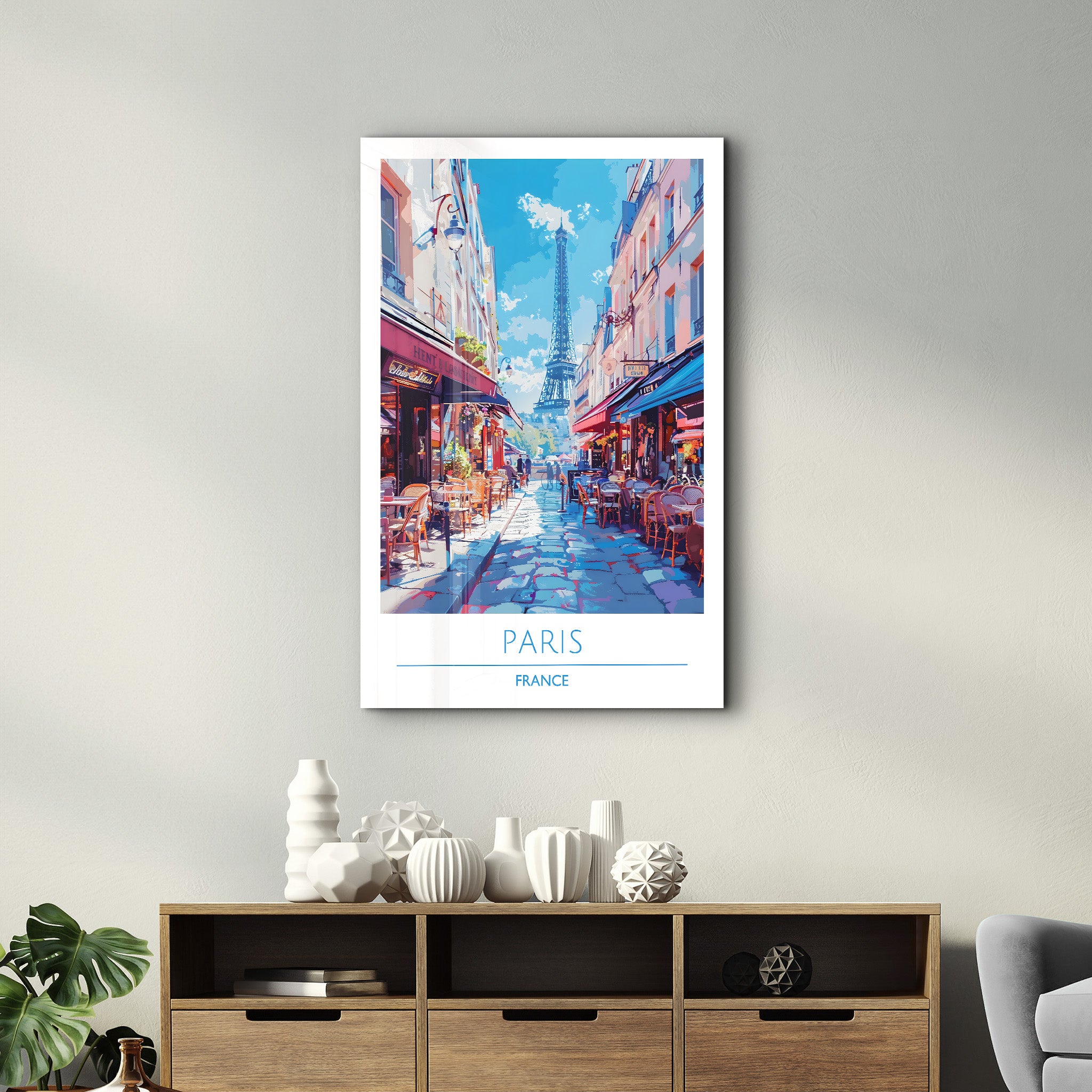 Paris Frankreich-Reiseposter | <tc>Glasbild</tc>