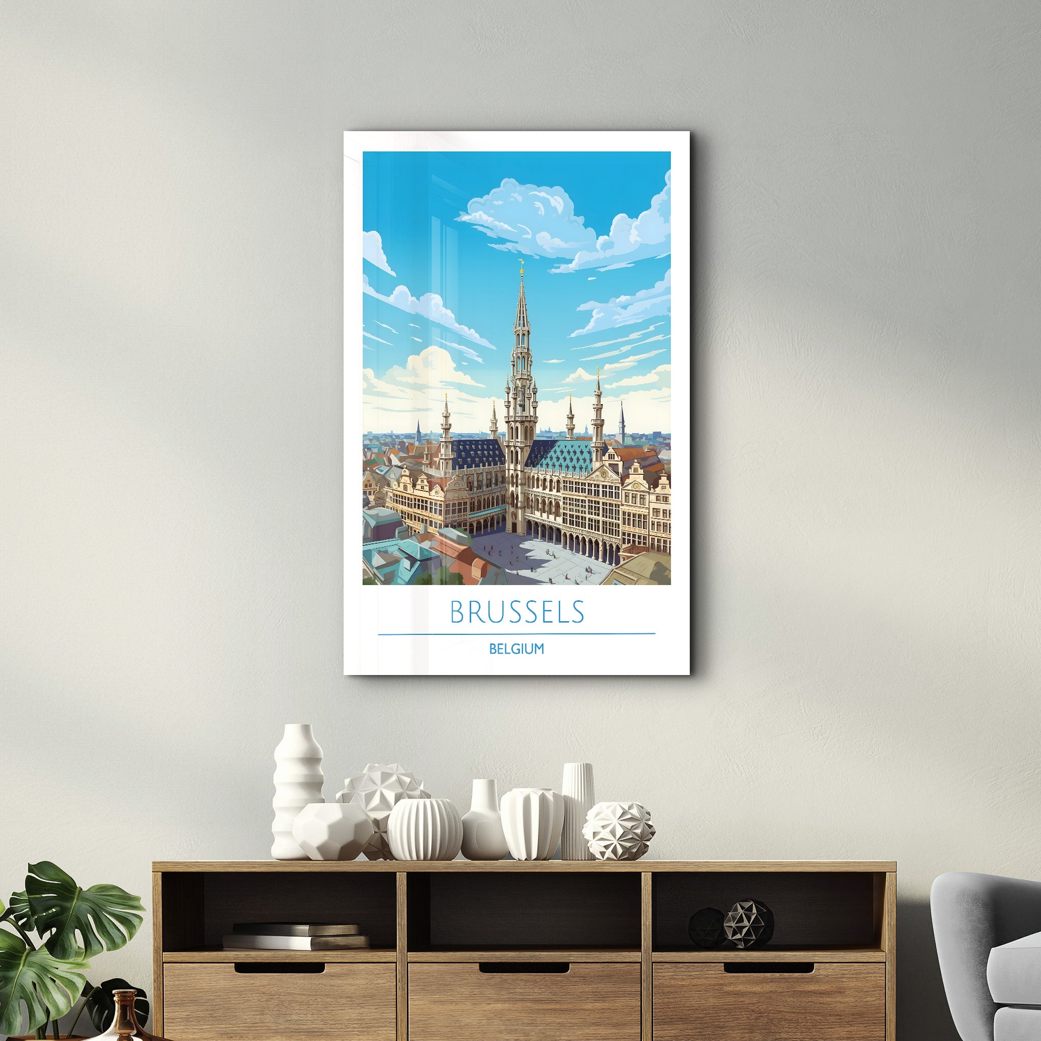 Brüssel Belgien-Reiseposter | <tc>Glasbild</tc>