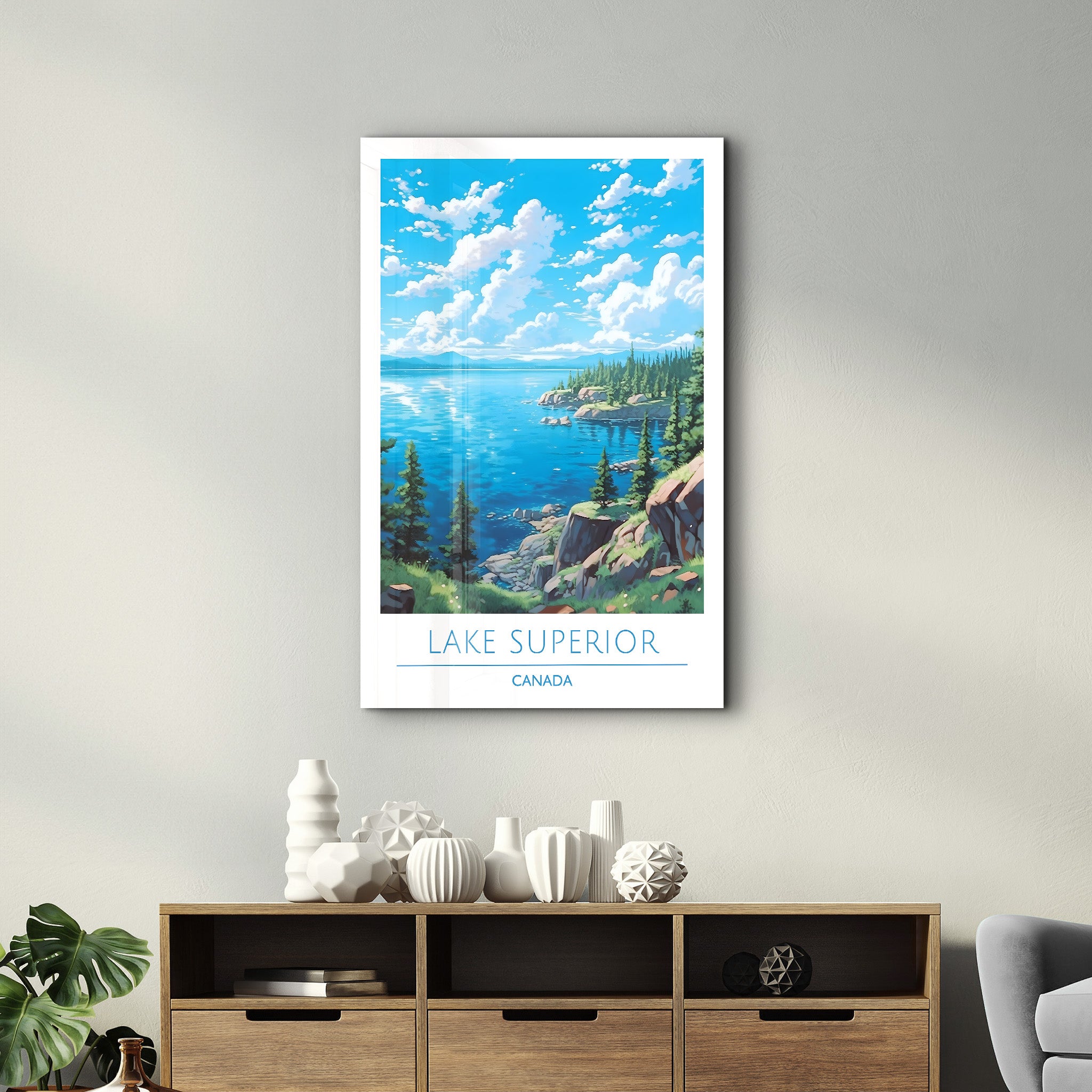 Lake Superior Kanada-Reiseposter | <tc>Glasbild</tc>