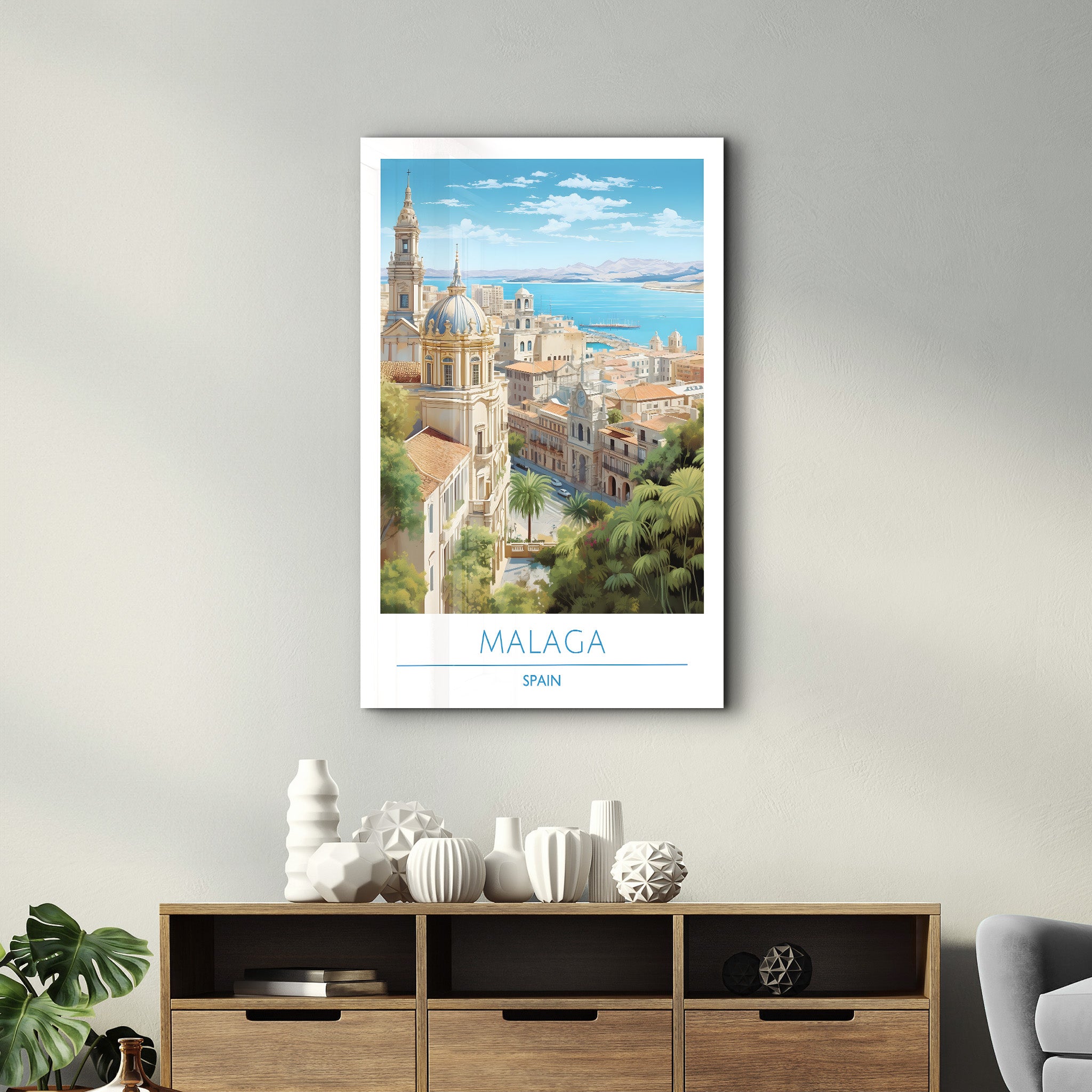 Malaga Spain-Travel Posters | Glass Wall Art