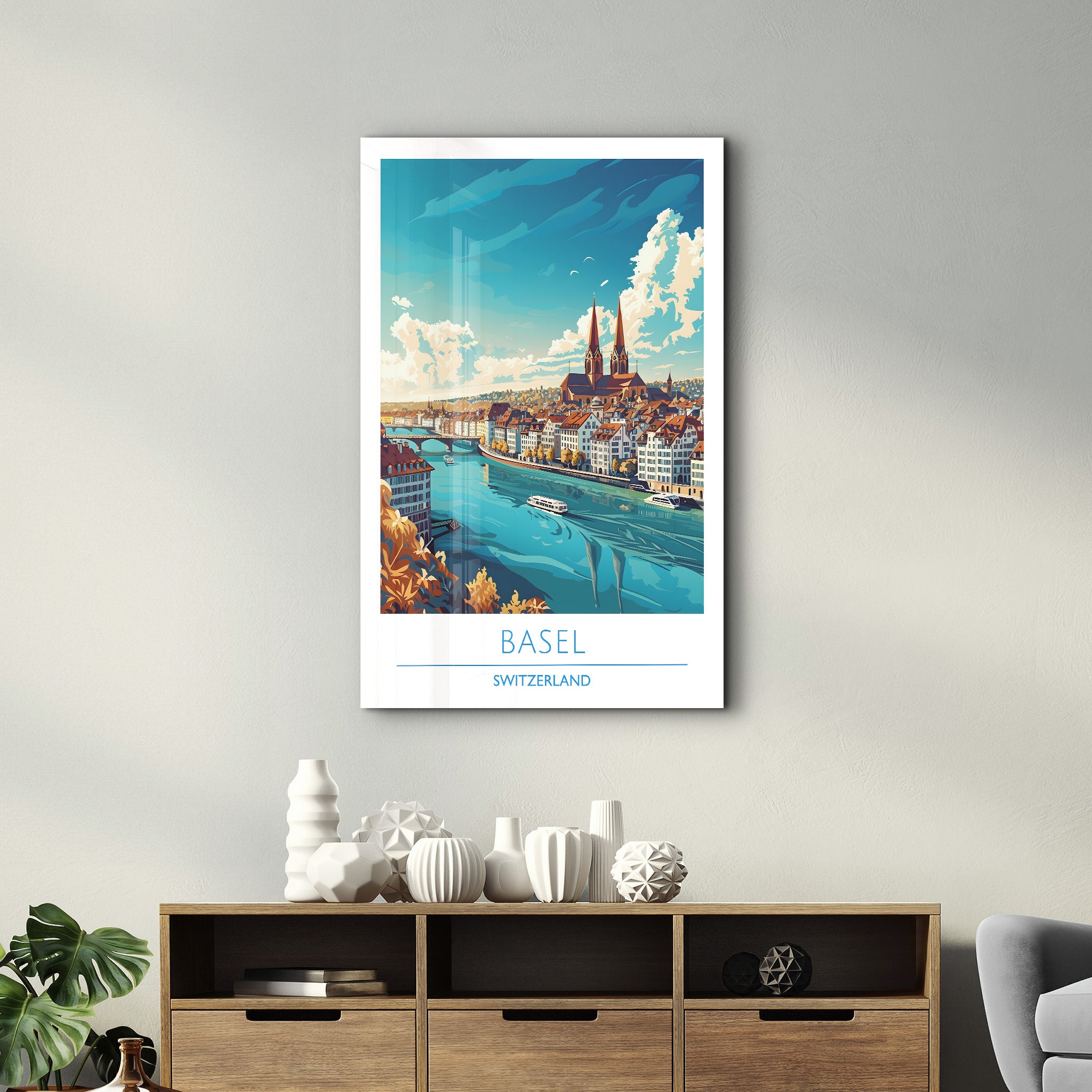 Basel Schweiz-Reiseposter | <tc>Glasbild</tc>