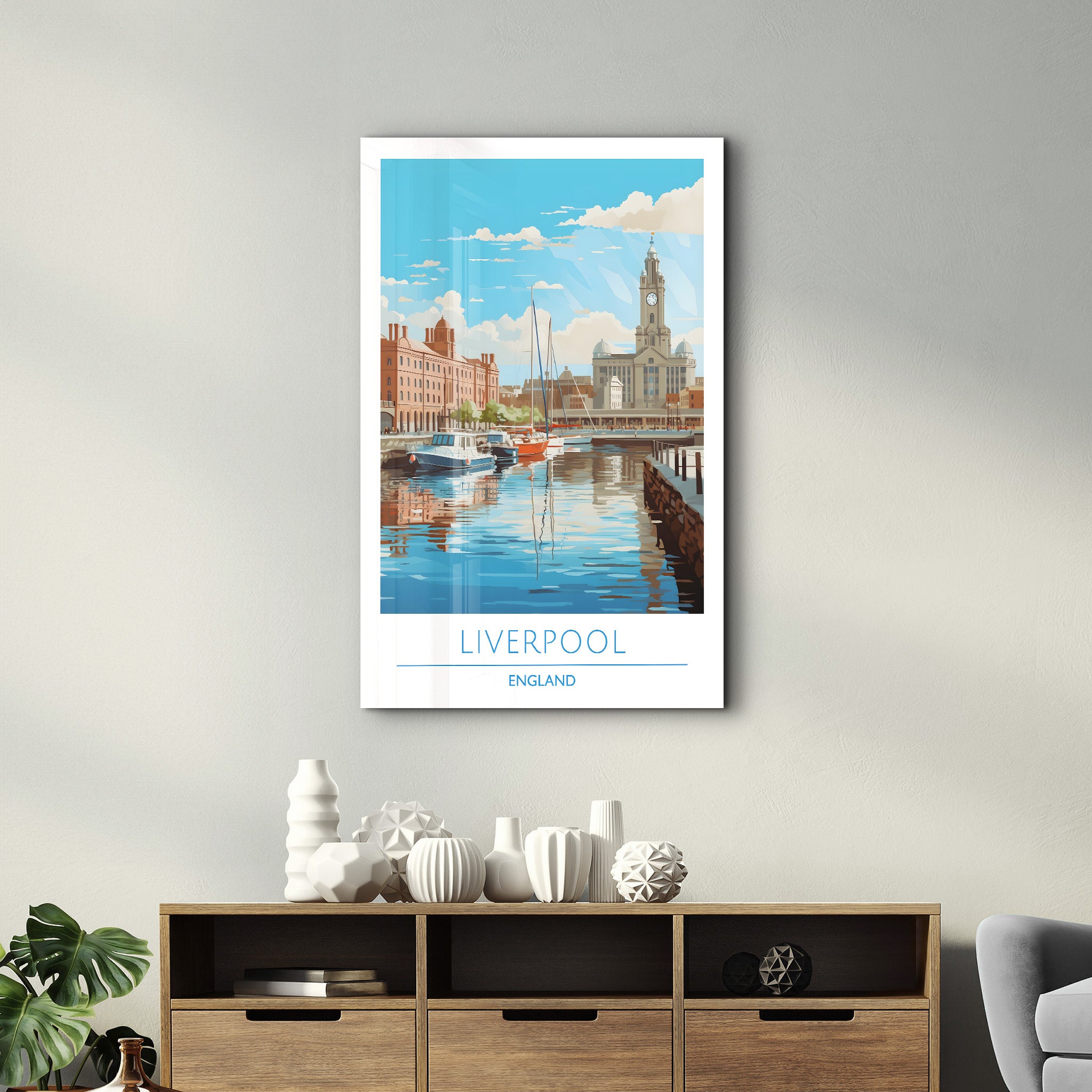 Liverpool England-Reiseposter | <tc>Glasbild</tc>