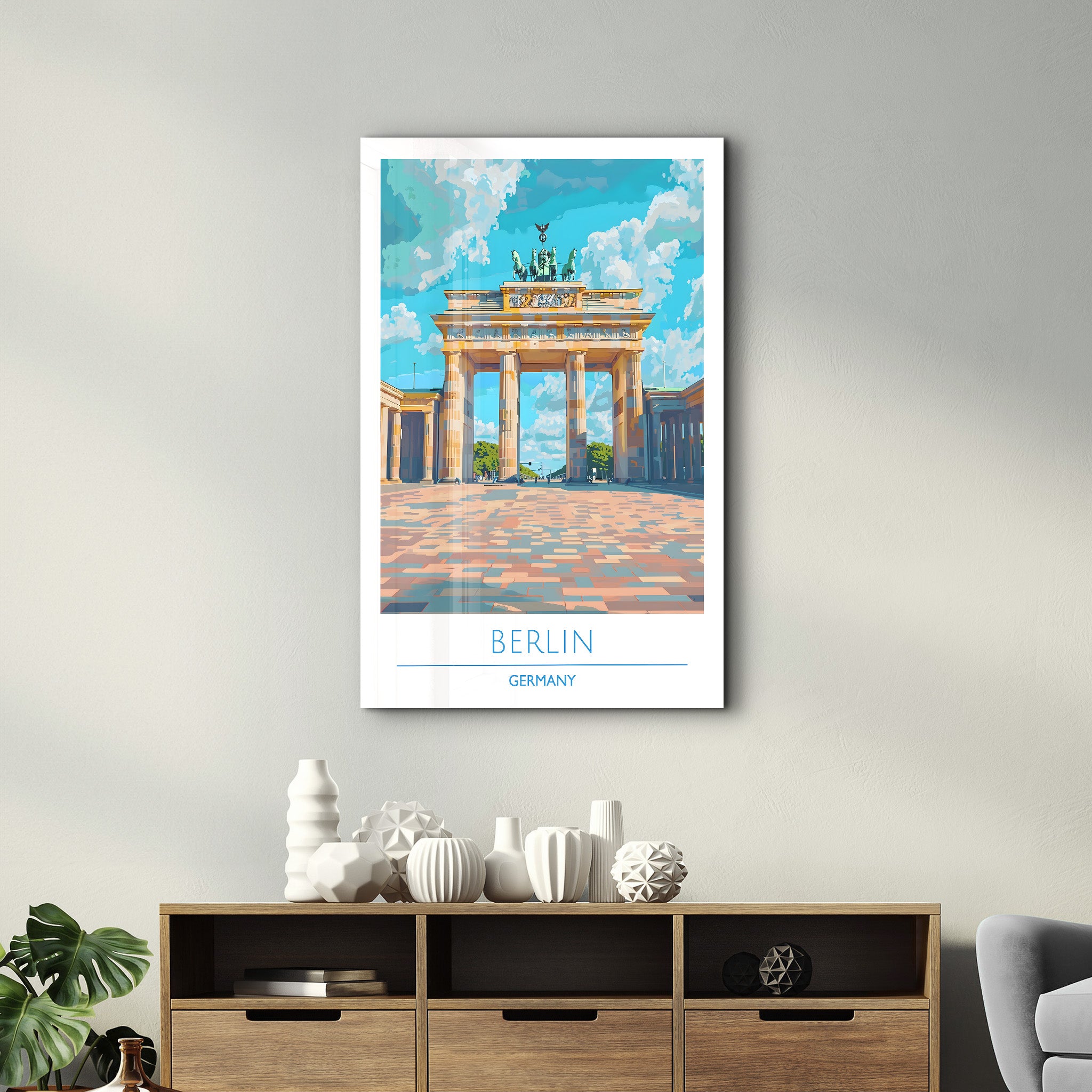 Berlin Deutschland-Reiseposter | <tc>Glasbild</tc>