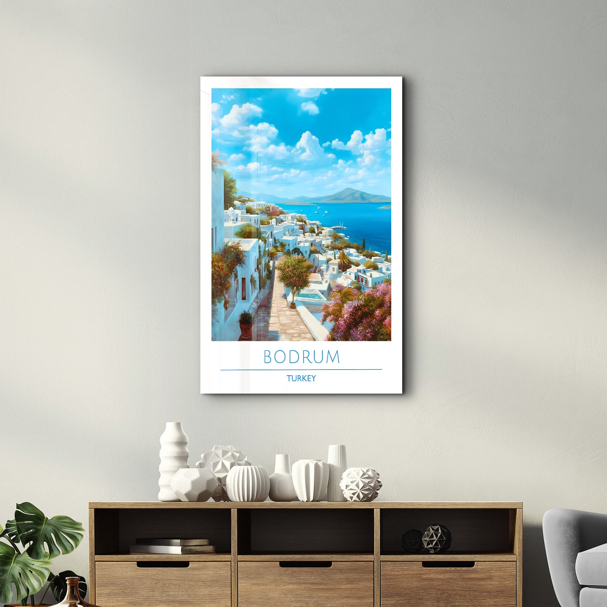 Bodrum Türkei-Reiseposter | <tc>Glasbild</tc>