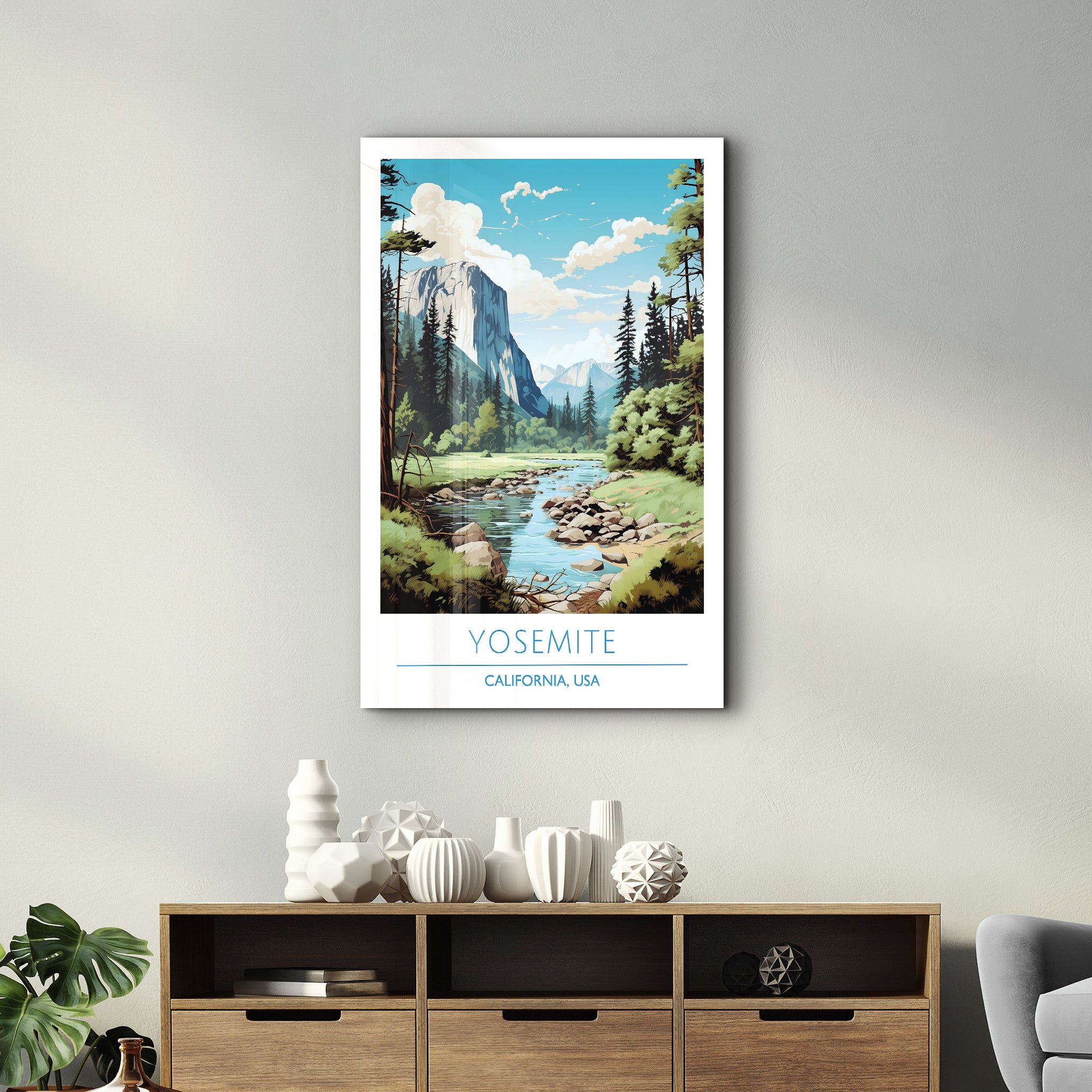 Yosemite-California USA-Travel Posters | Glass Wall Art