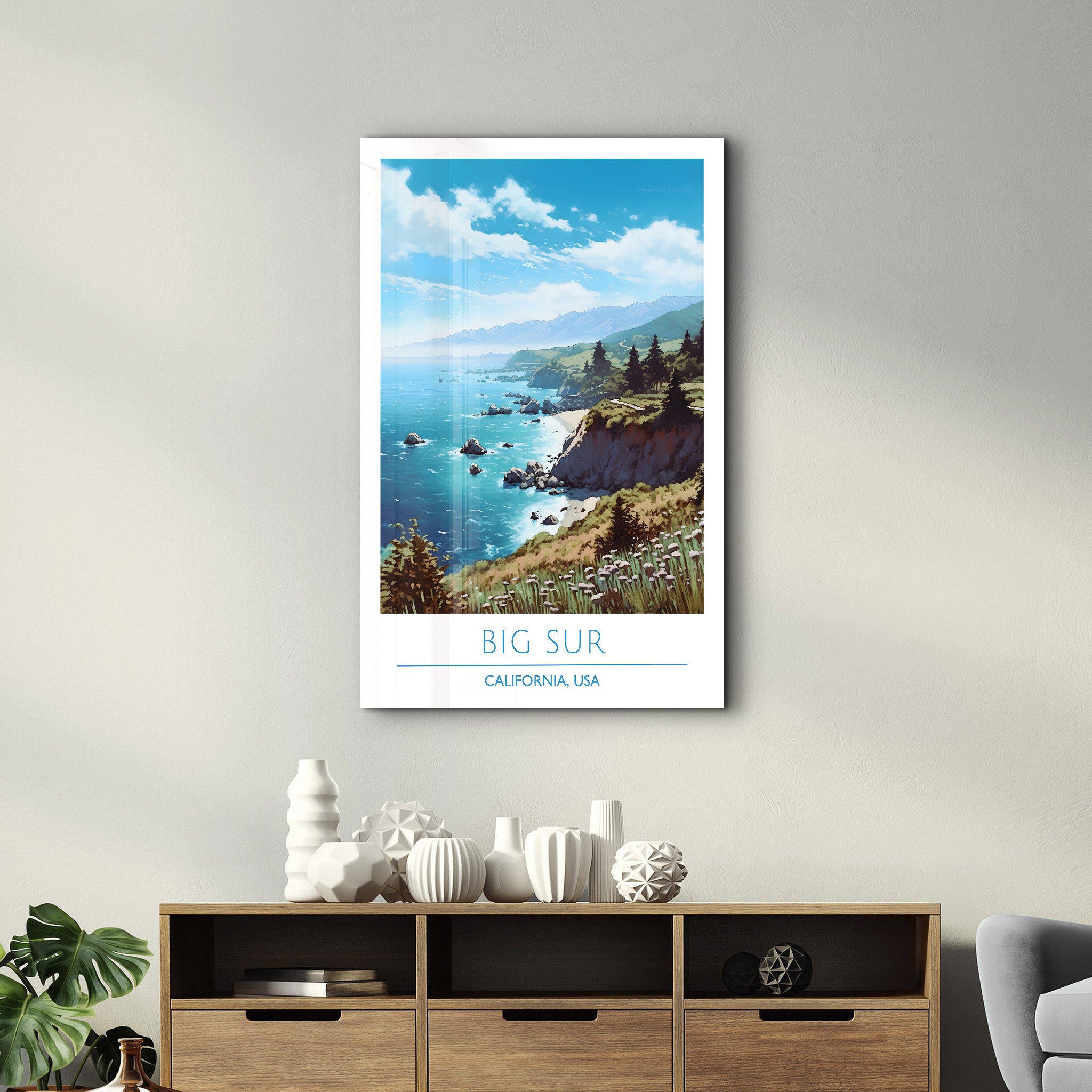 Big Sur-Californie USA-Affiches de voyage | Art mural en verre