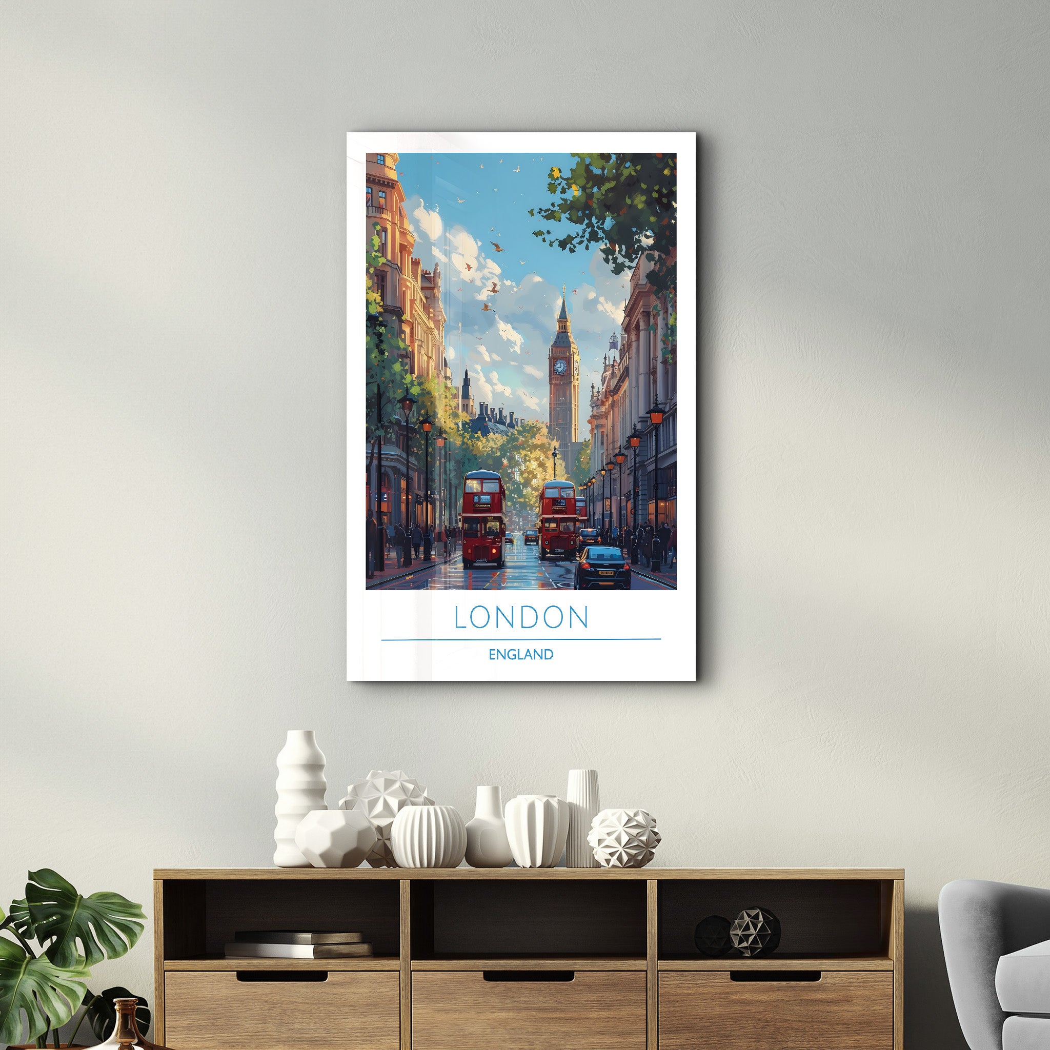 London England-Reiseposter | <tc>Glasbild</tc>