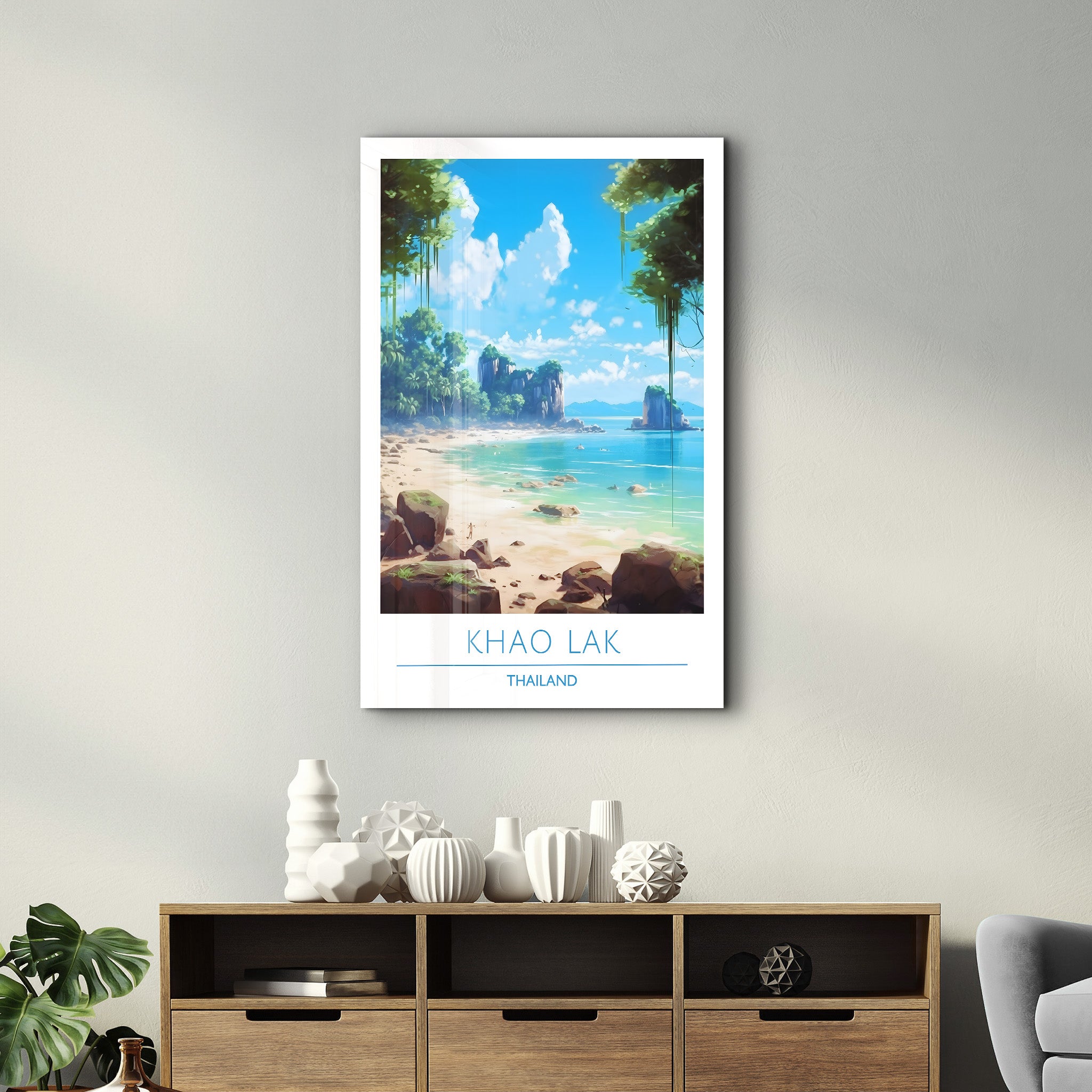 Khao Lak Thailand-Reiseposter | <tc>Glasbild</tc>