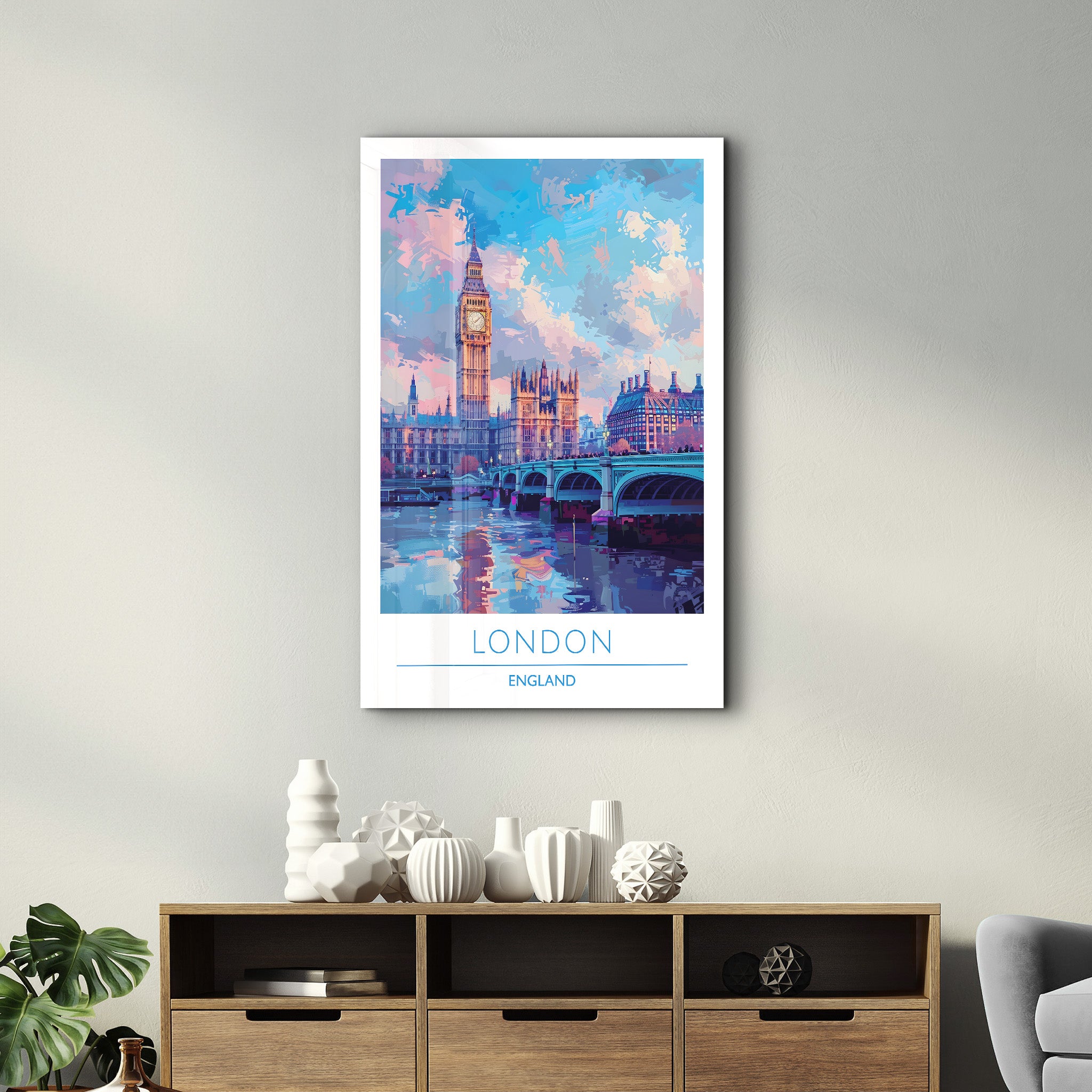 London England-Reiseposter | <tc>Glasbild</tc>