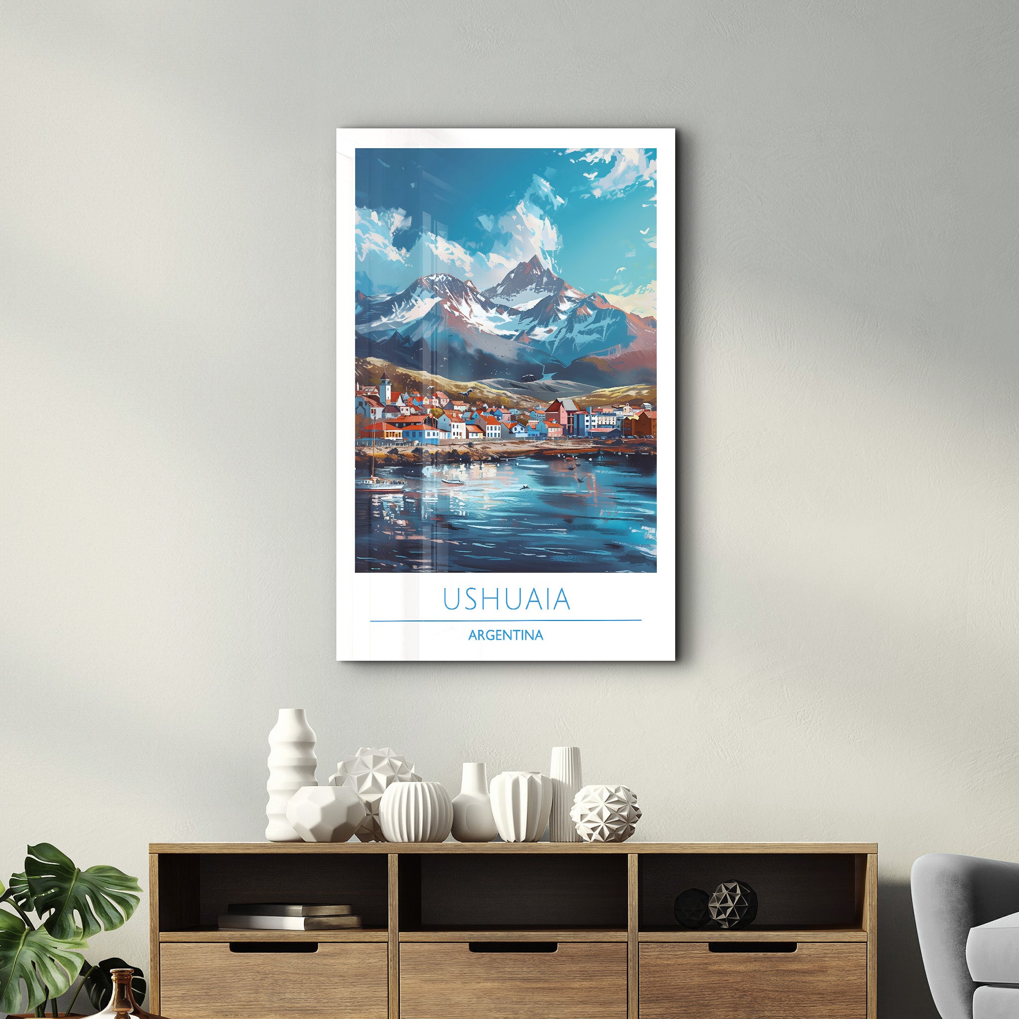 Ushuaia Argentinien-Reiseposter | <tc>Glasbild</tc>