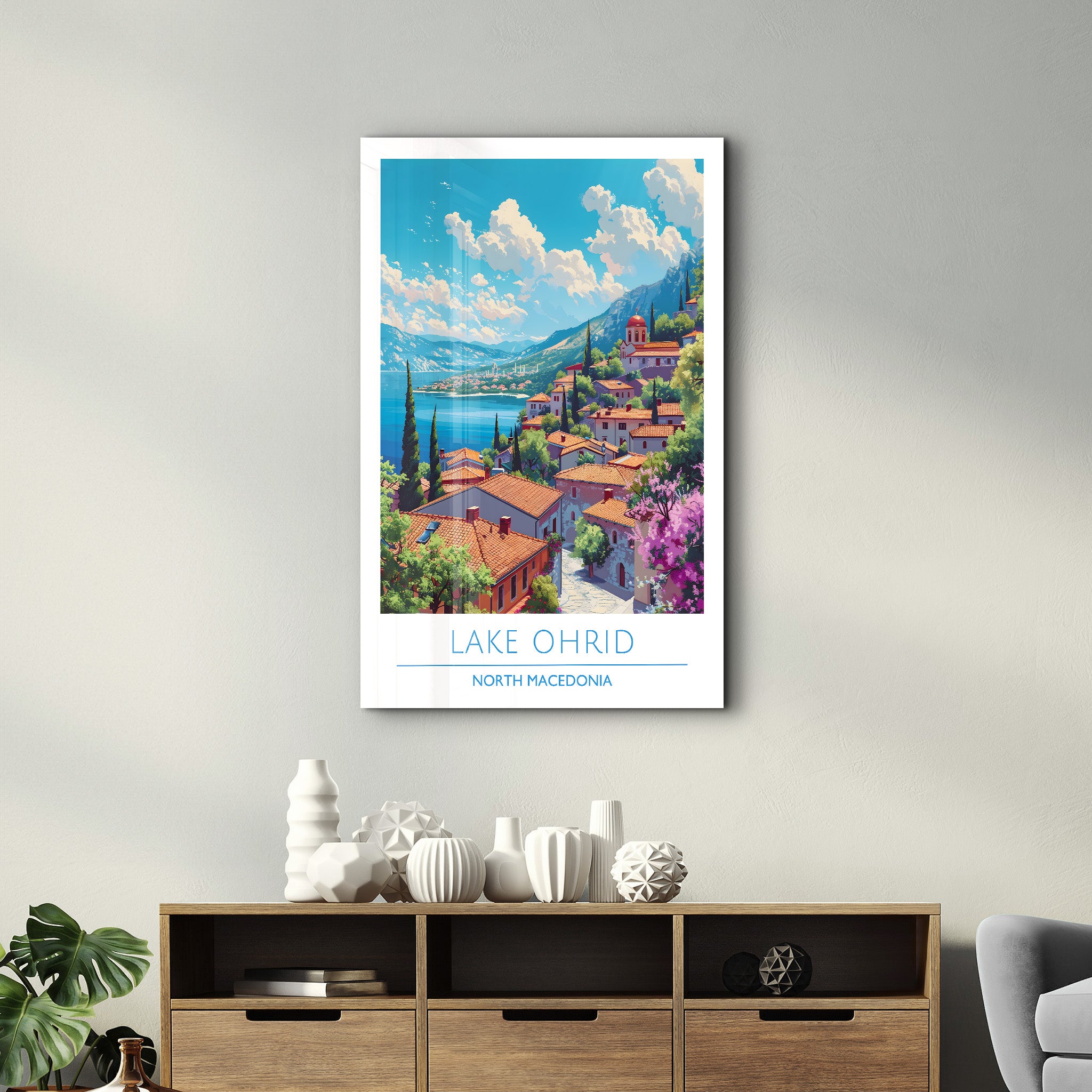 Lac Ohrid Macédoine du Nord-Affiches de voyage | Art mural en verre