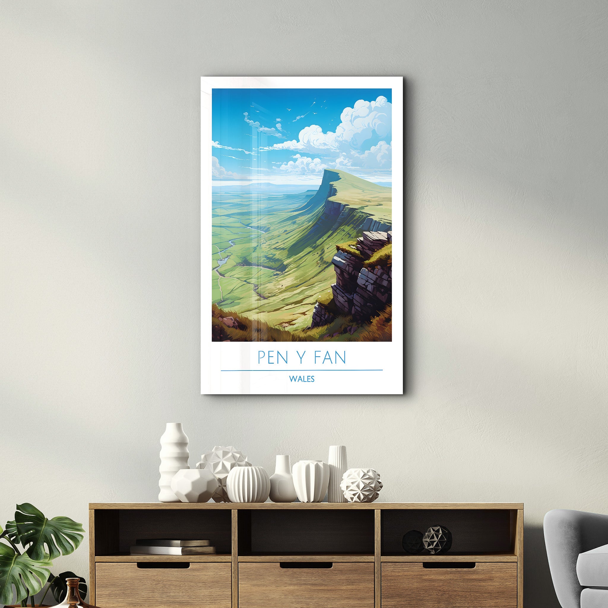 Pen Y Fan Wales-Reiseposter | <tc>Glasbild</tc>