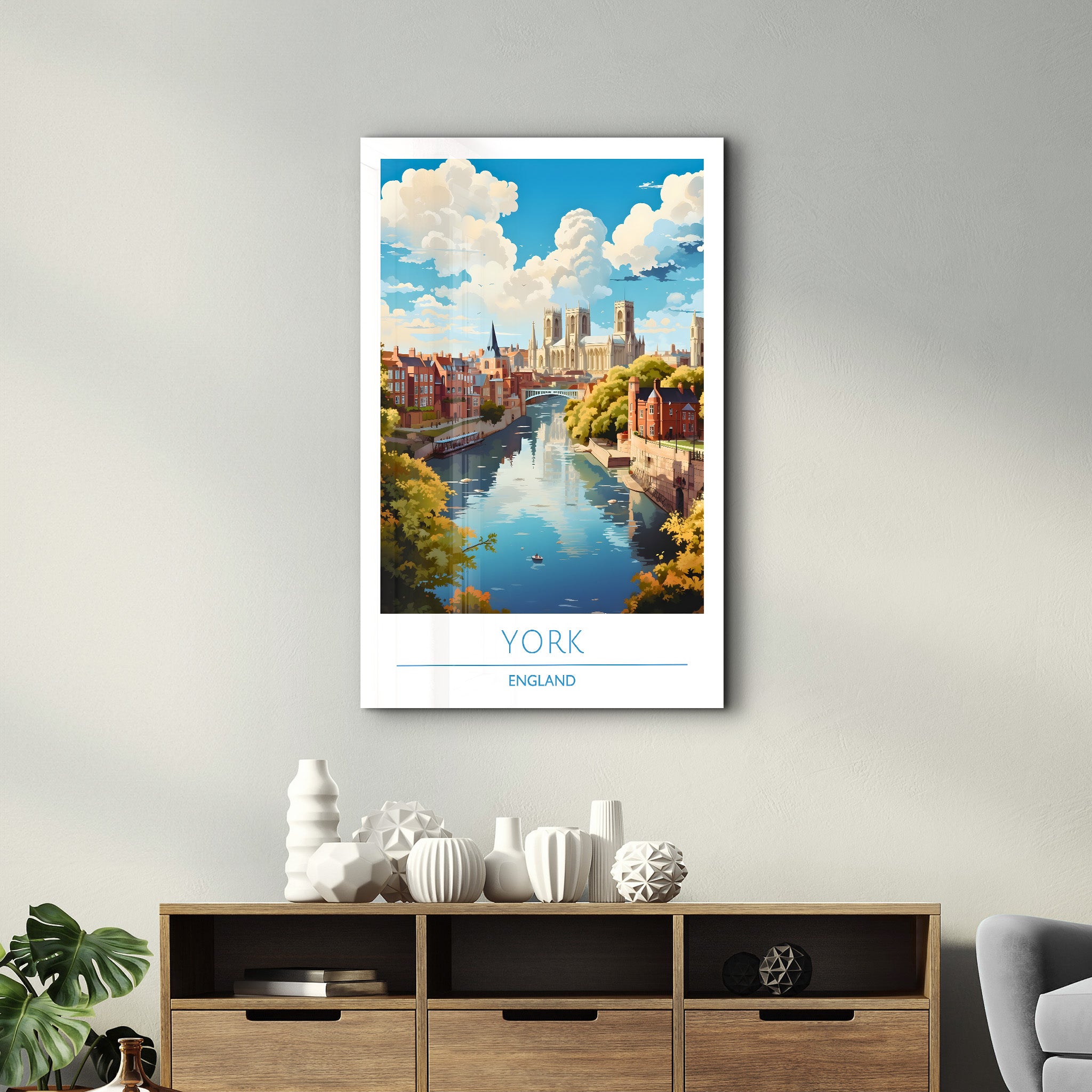 York England-Travel Posters | Glass Wall Art