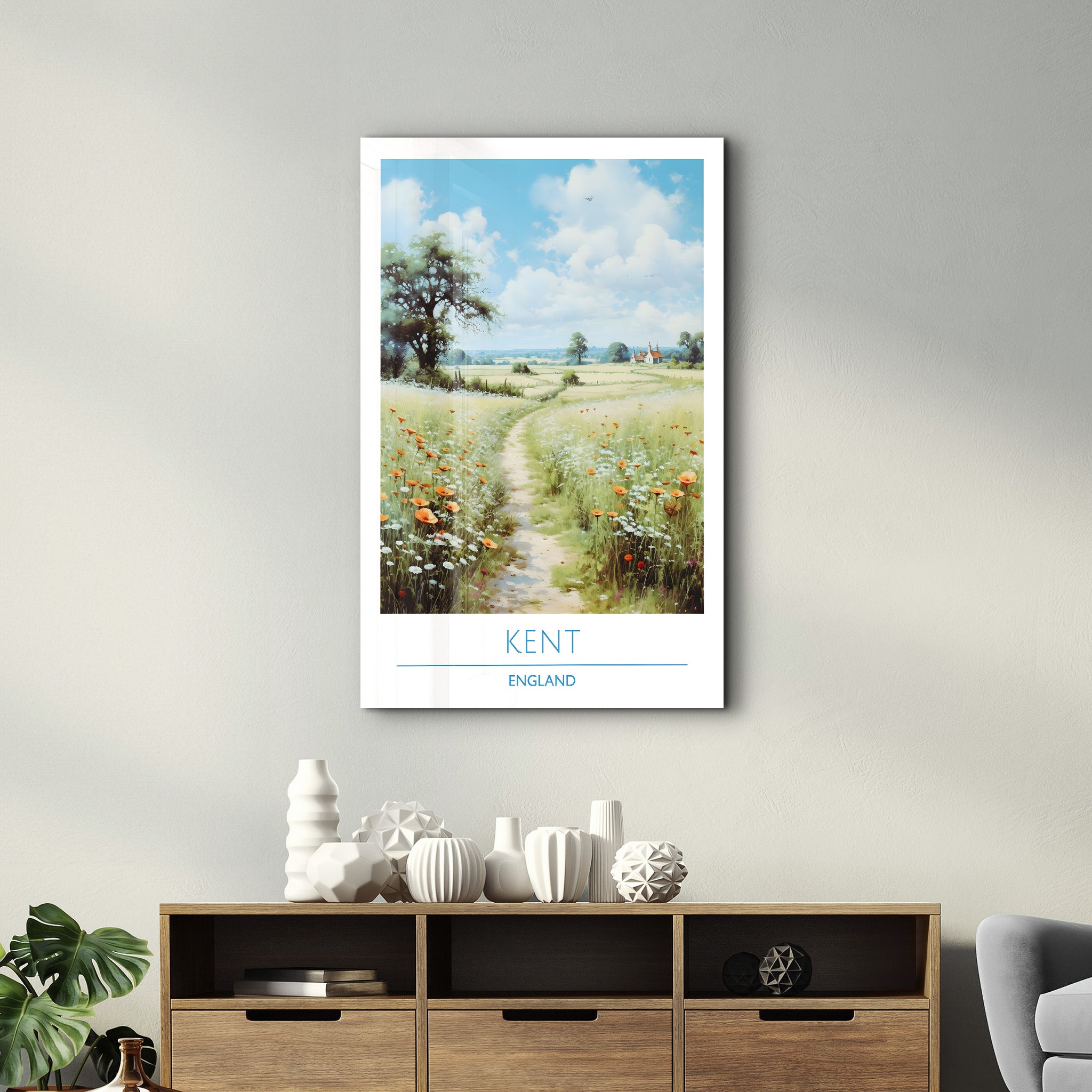 Kent England-Reiseposter | <tc>Glasbild</tc>