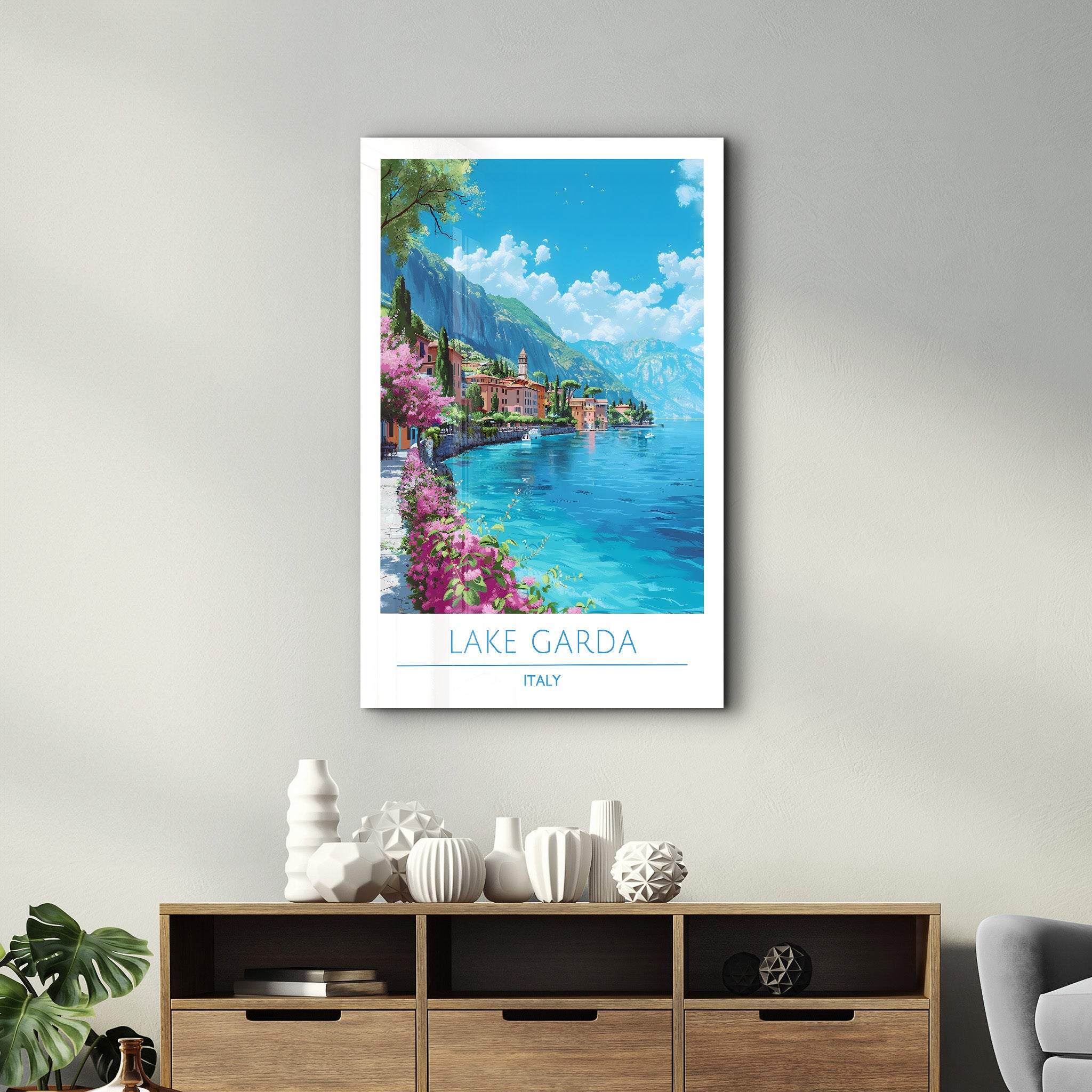 Gardasee Italien-Reiseposter | <tc>Glasbild</tc>