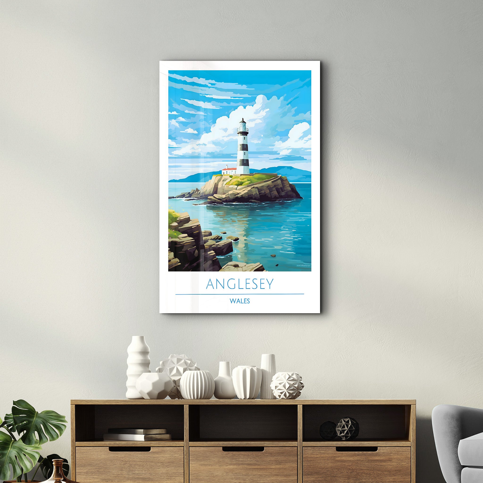 Anglesey Wales-Reiseposter | <tc>Glasbild</tc>