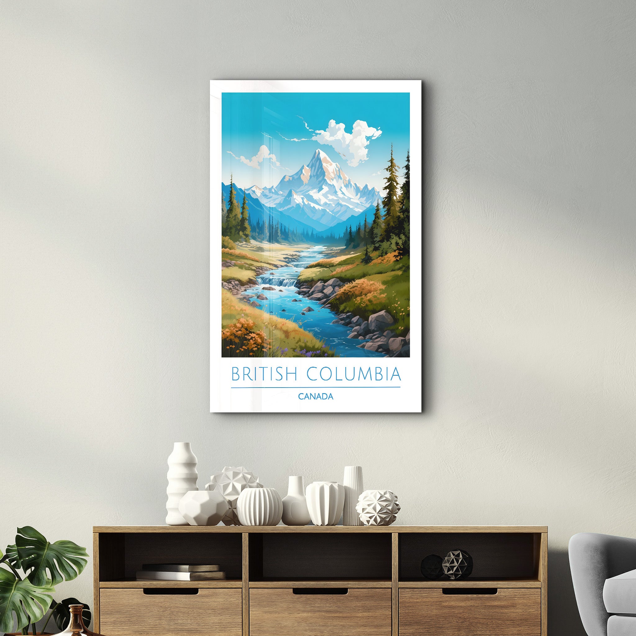 British Columbia Kanada-Reiseposter | <tc>Glasbild</tc>