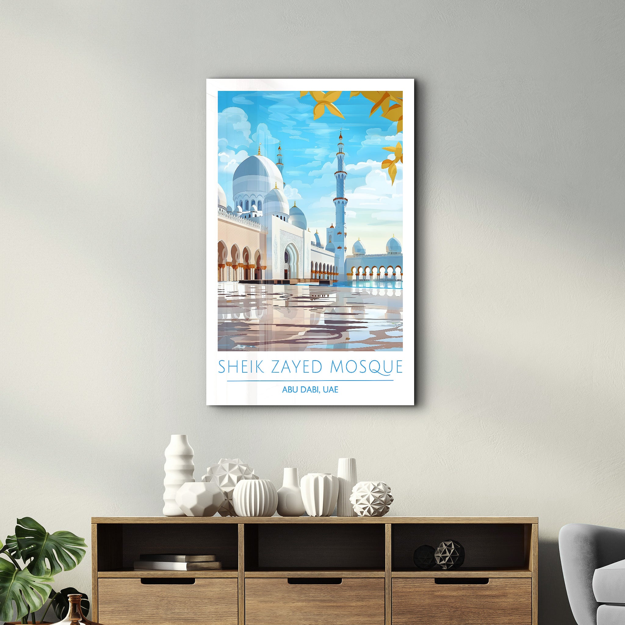 Sheik Zayed Mosque-Abu Dabi UAE-Travel Posters | Glass Wall Art