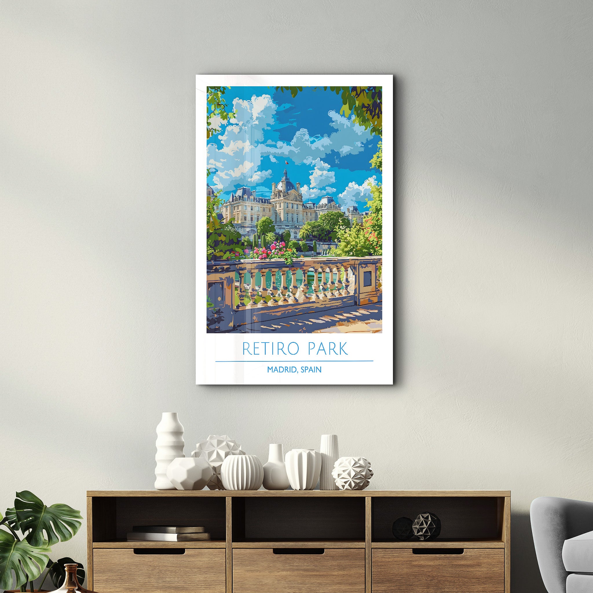 Retiro Park-Madrid Spanien-Reiseposter | <tc>Glasbild</tc>