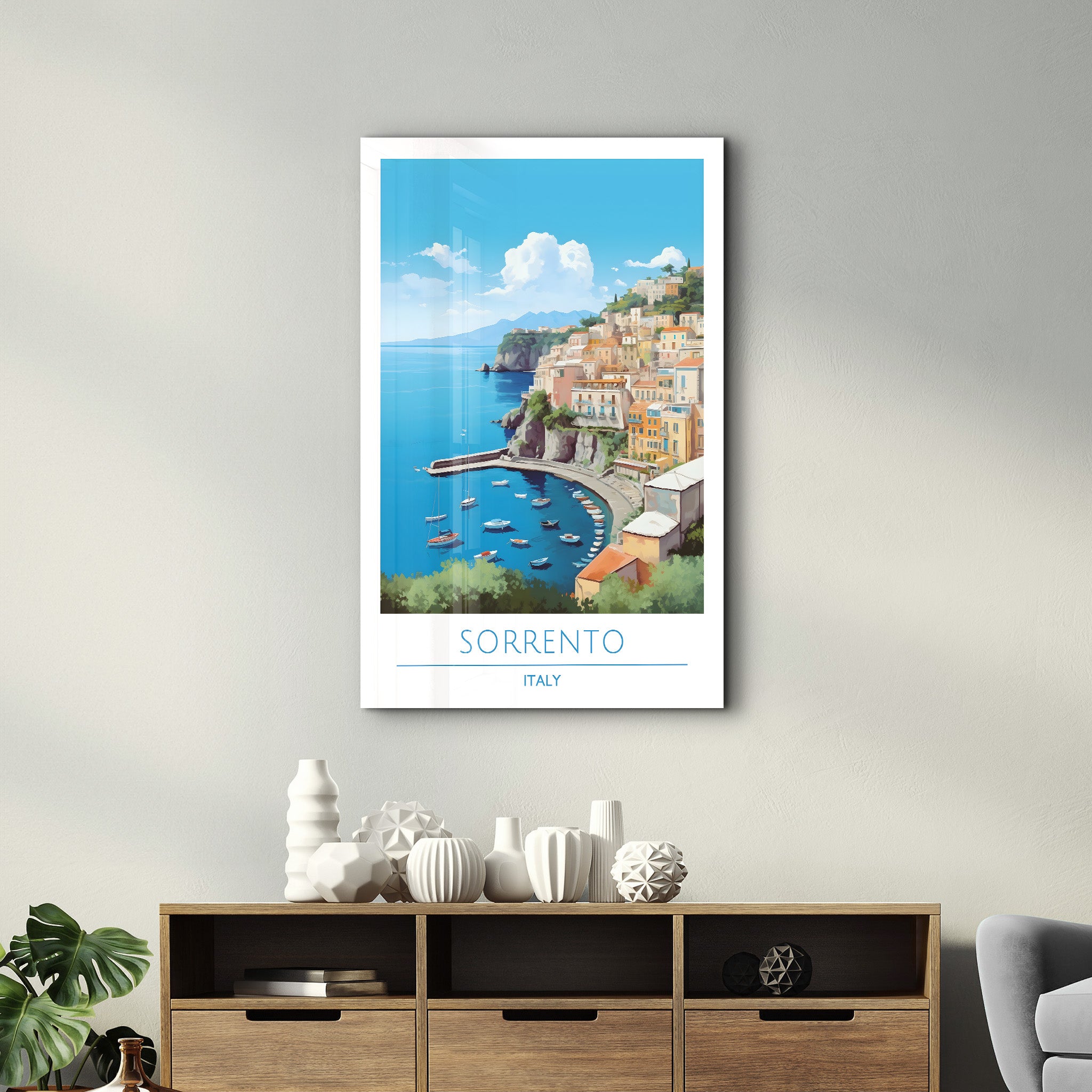 Sorrento Italien-Reiseposter | <tc>Glasbild</tc>