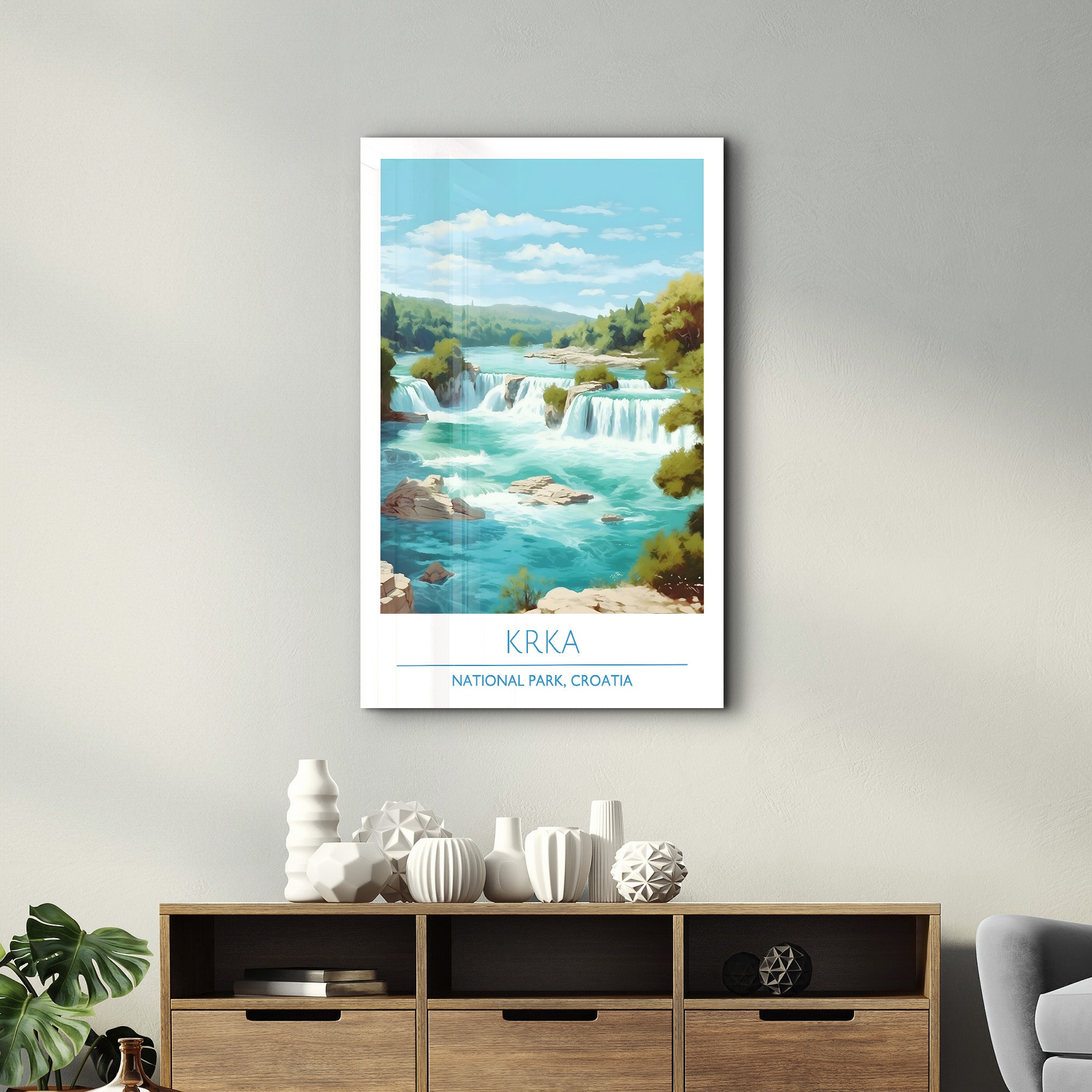 Krka-Nationalpark Kroatien-Reiseposter | <tc>Glasbild</tc>