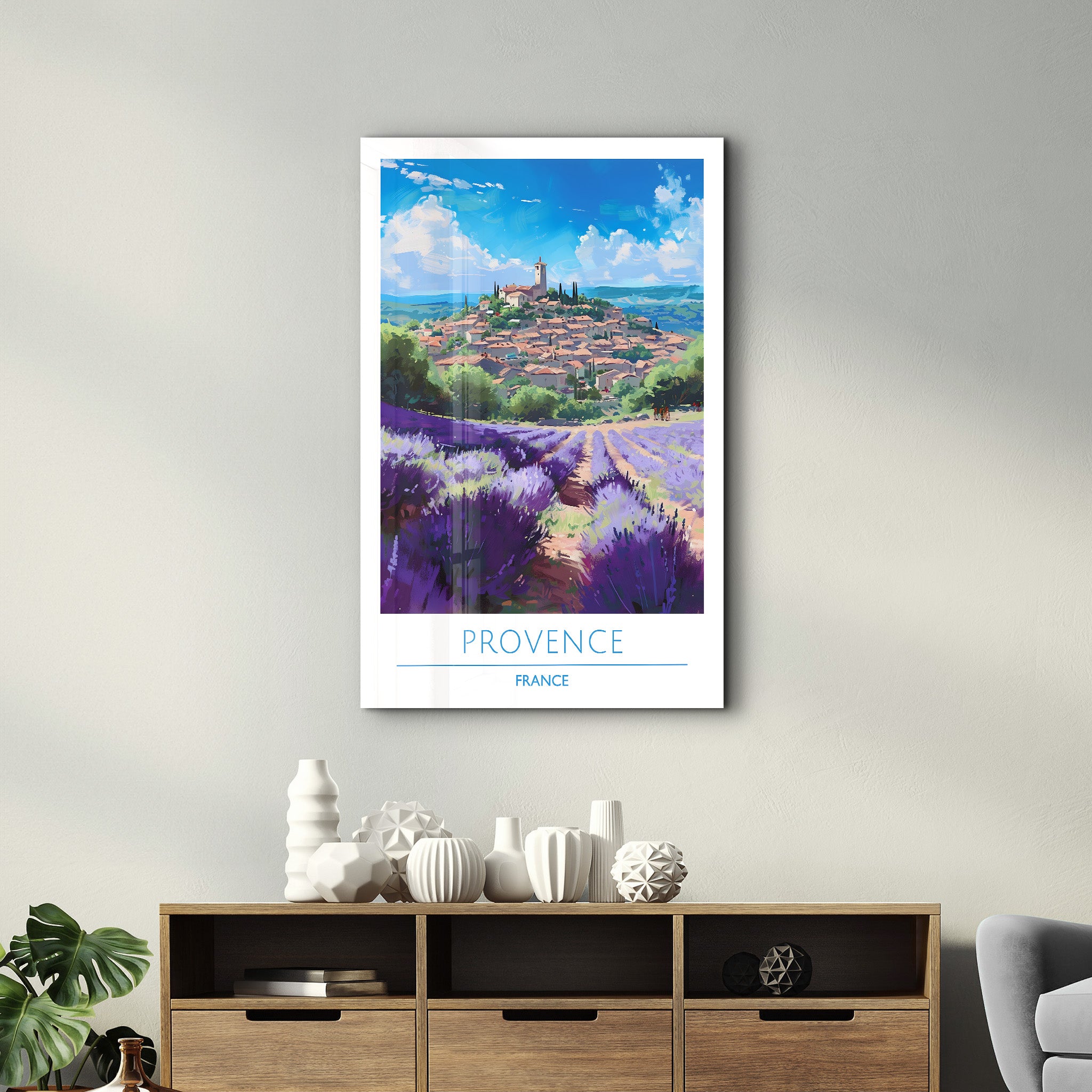 Provence Frankreich-Reiseposter | <tc>Glasbild</tc>