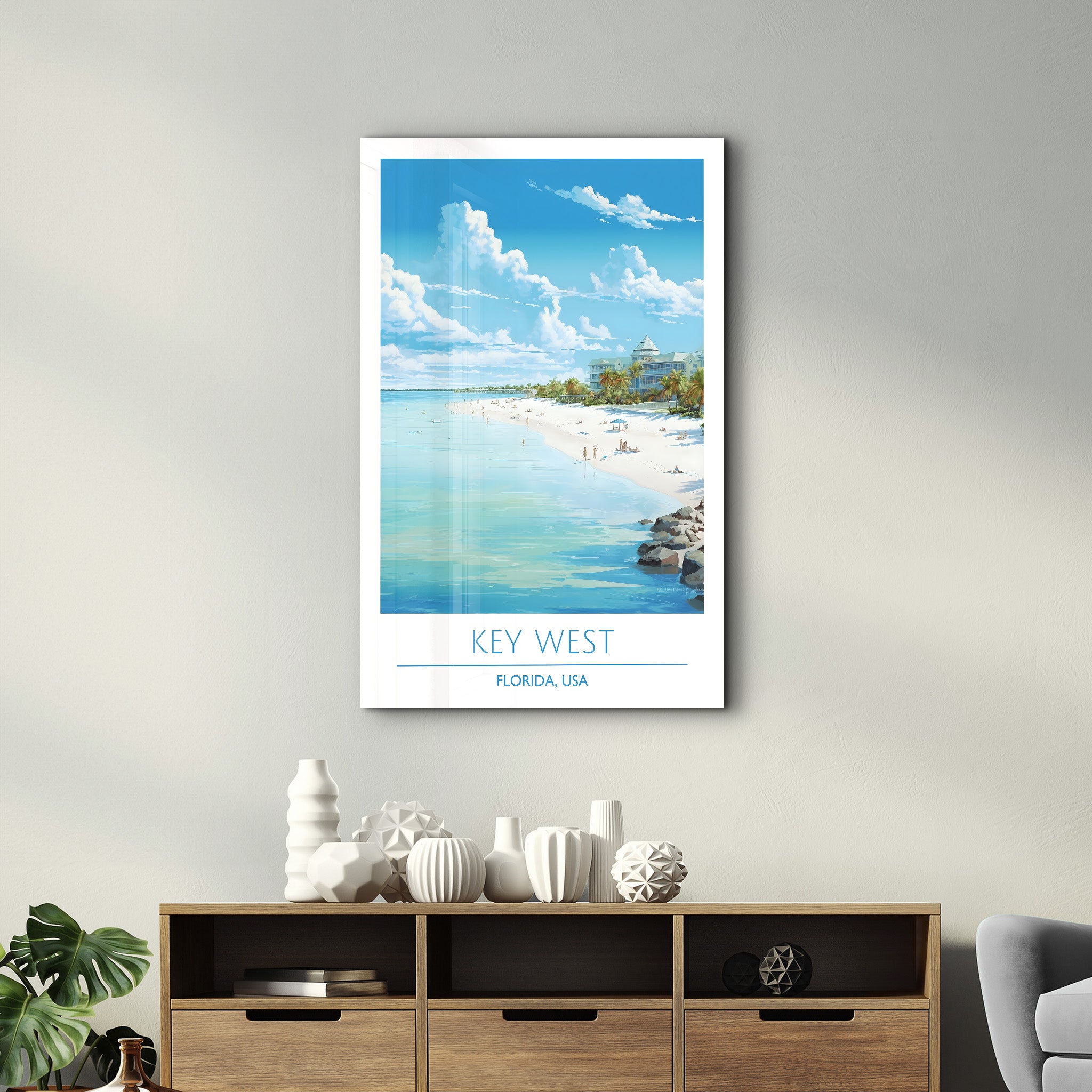 Key West-Florida USA-Travel Posters | Glass Wall Art