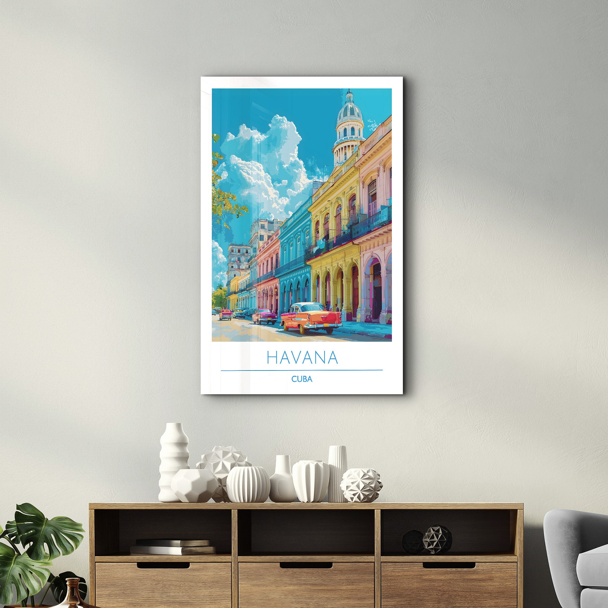 Havanna Kuba-Reiseposter | <tc>Glasbild</tc>