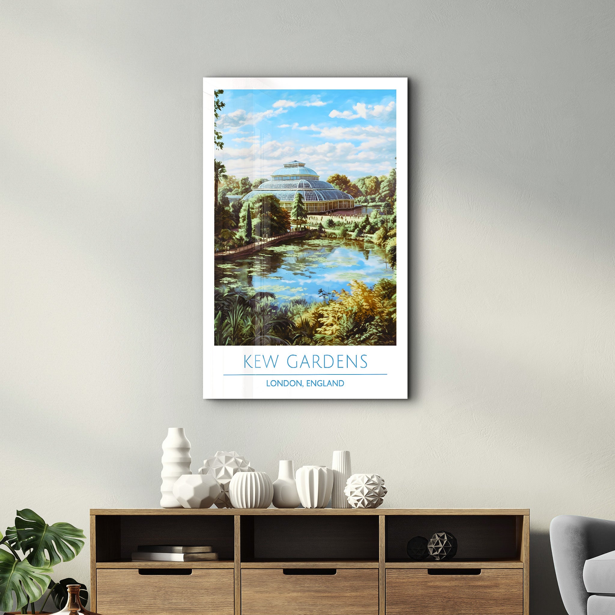 Kew Gardens-London England-Reiseposter | <tc>Glasbild</tc>