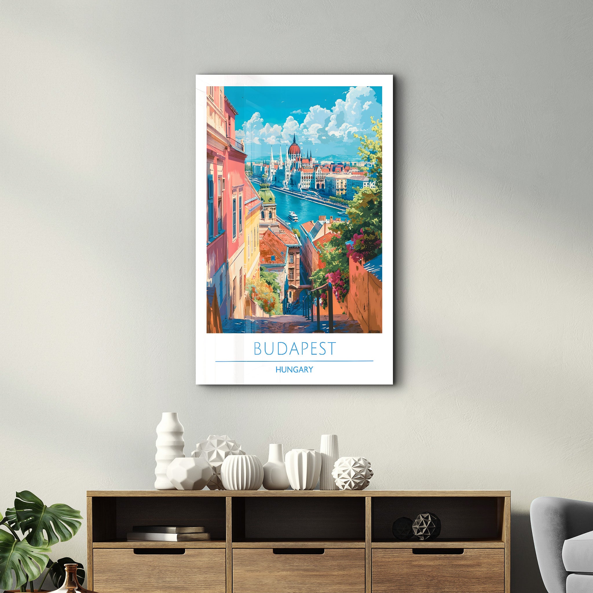 Budapest Ungarn-Reiseposter | <tc>Glasbild</tc>