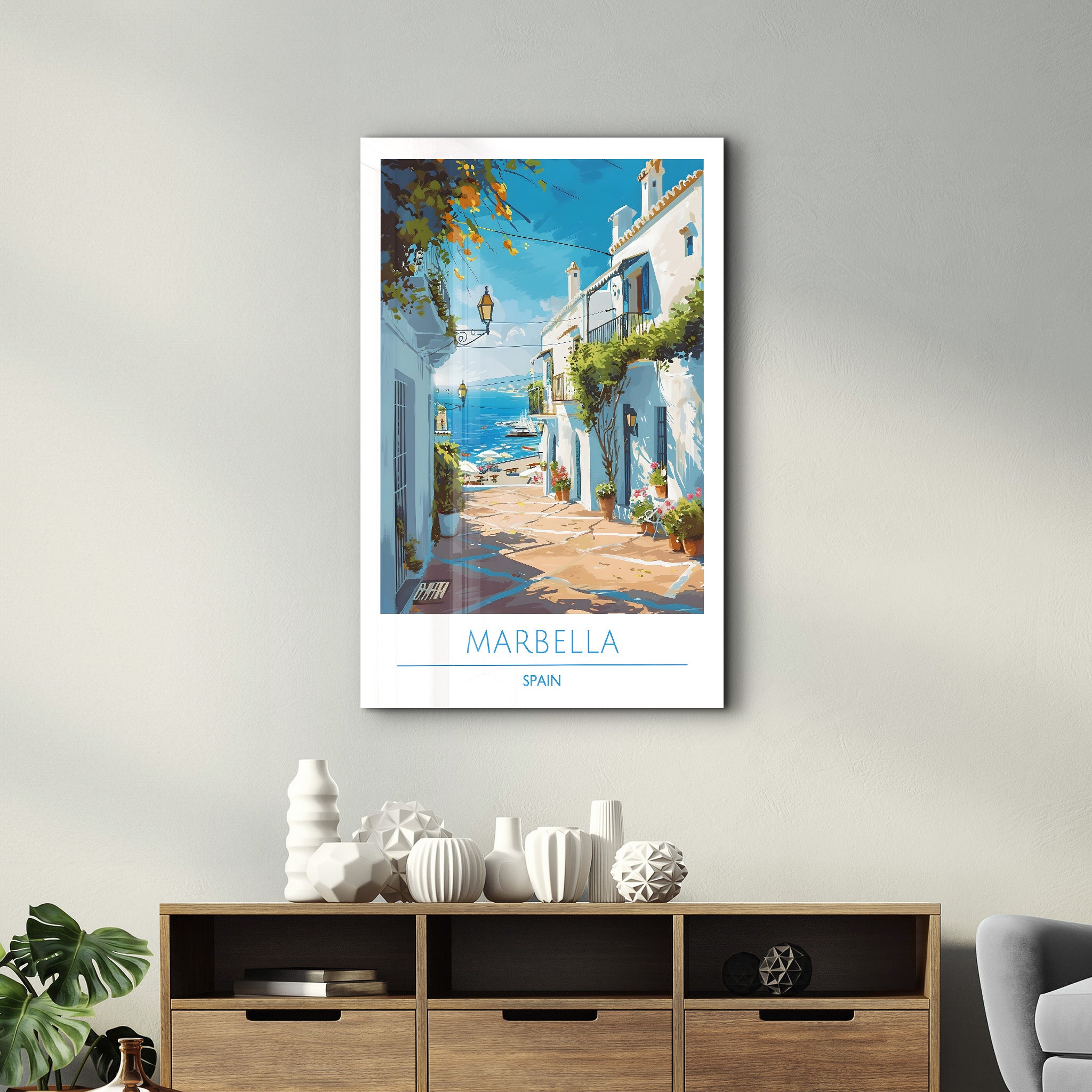 Marbella Spanien-Reiseposter | <tc>Glasbild</tc>