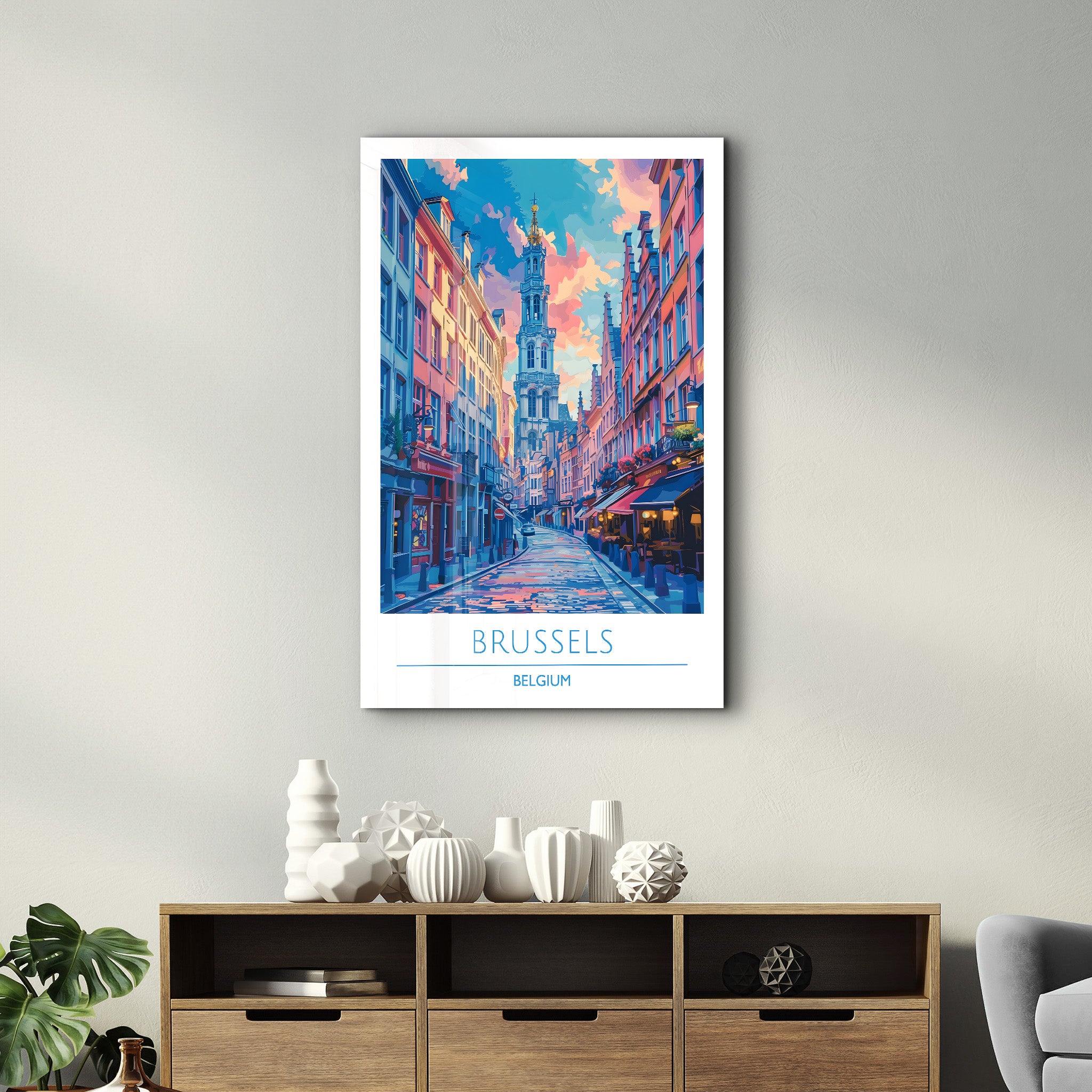 Brüssel Belgien-Reiseposter | <tc>Glasbild</tc>