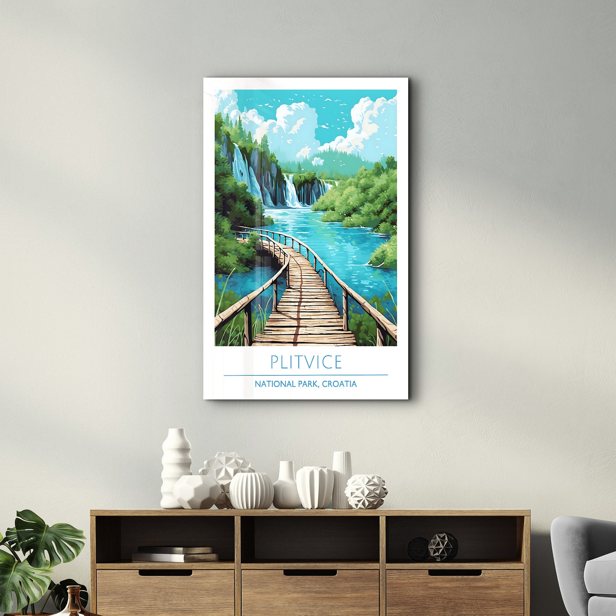 Plitvice-Parc national Croatie-Affiches de voyage | Art mural en verre