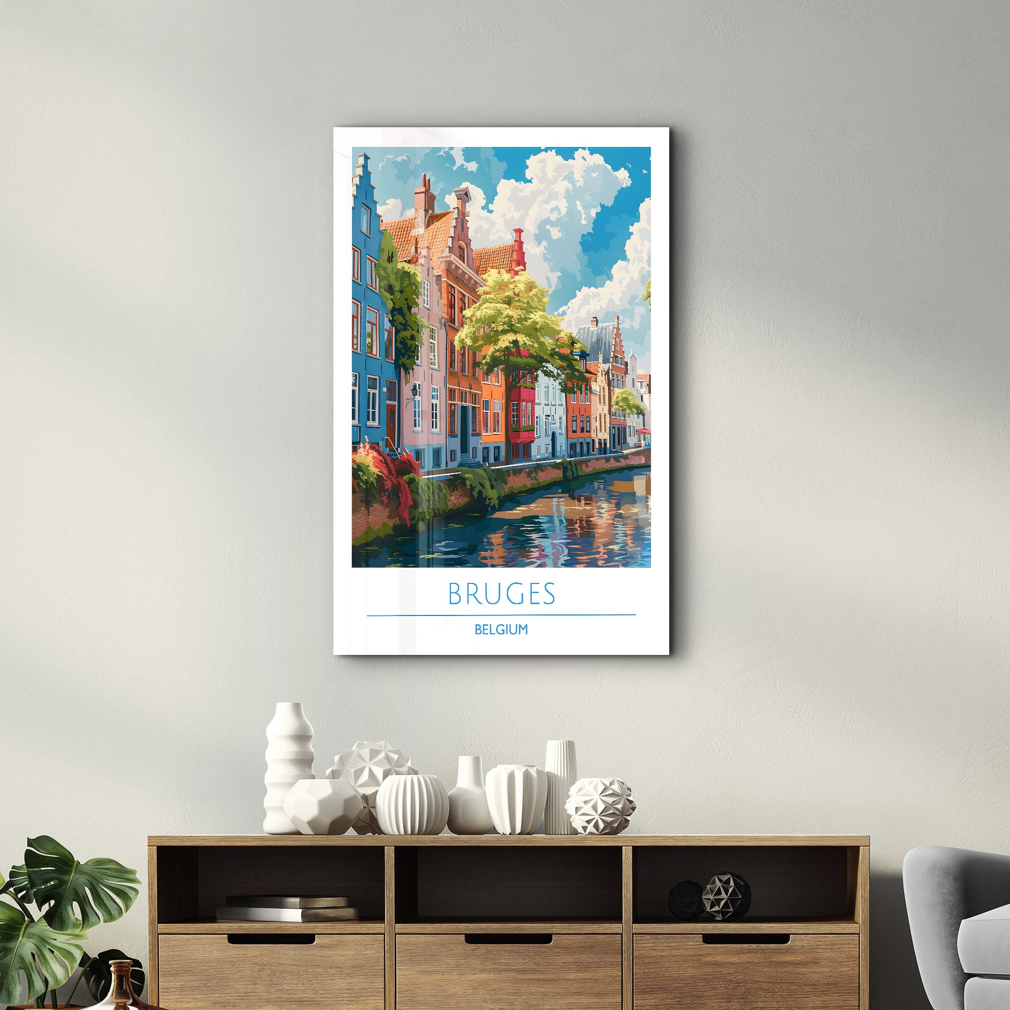 Bruges Belgique-Affiches de voyage | Art mural en verre