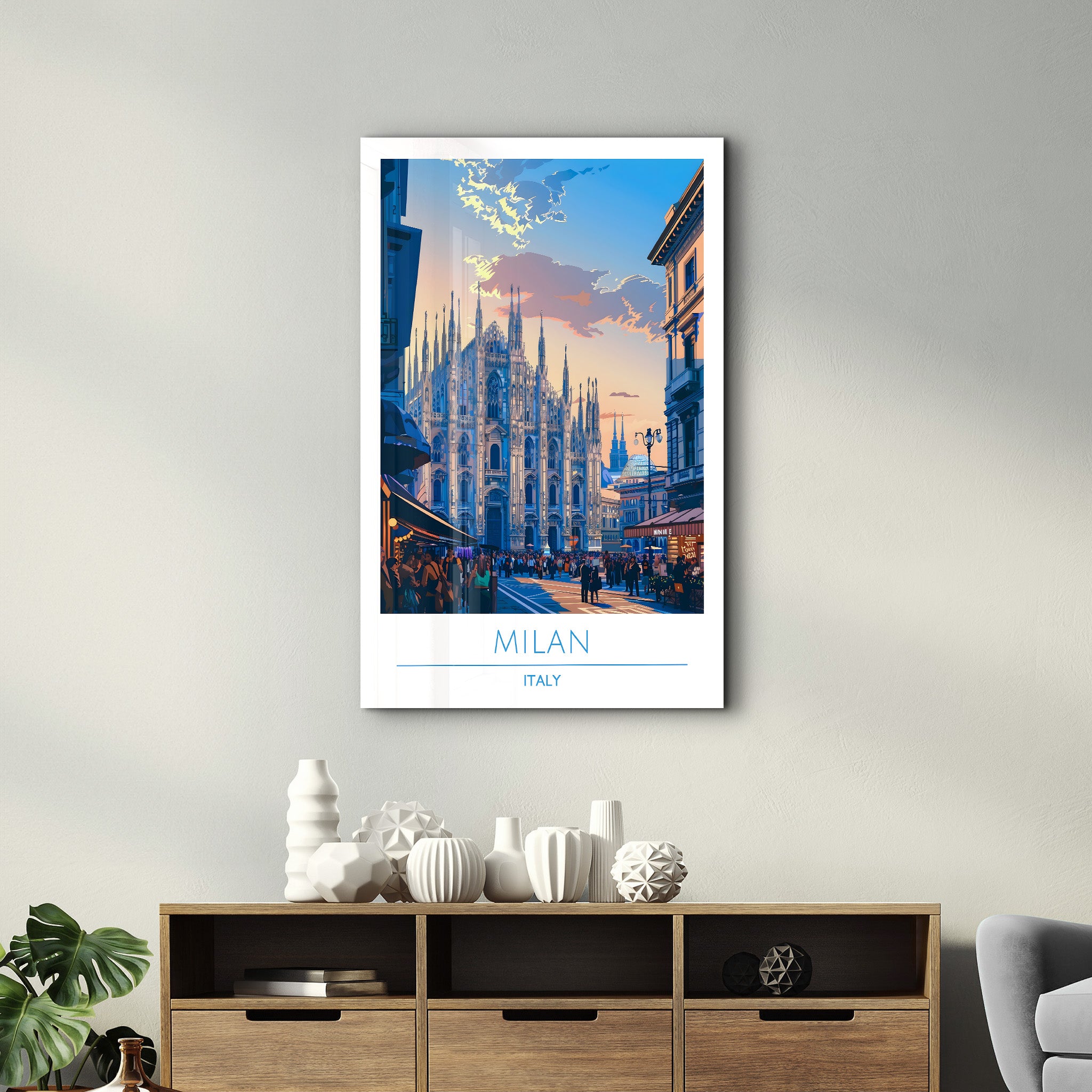 Mailand Italien-Reiseposter | <tc>Glasbild</tc>