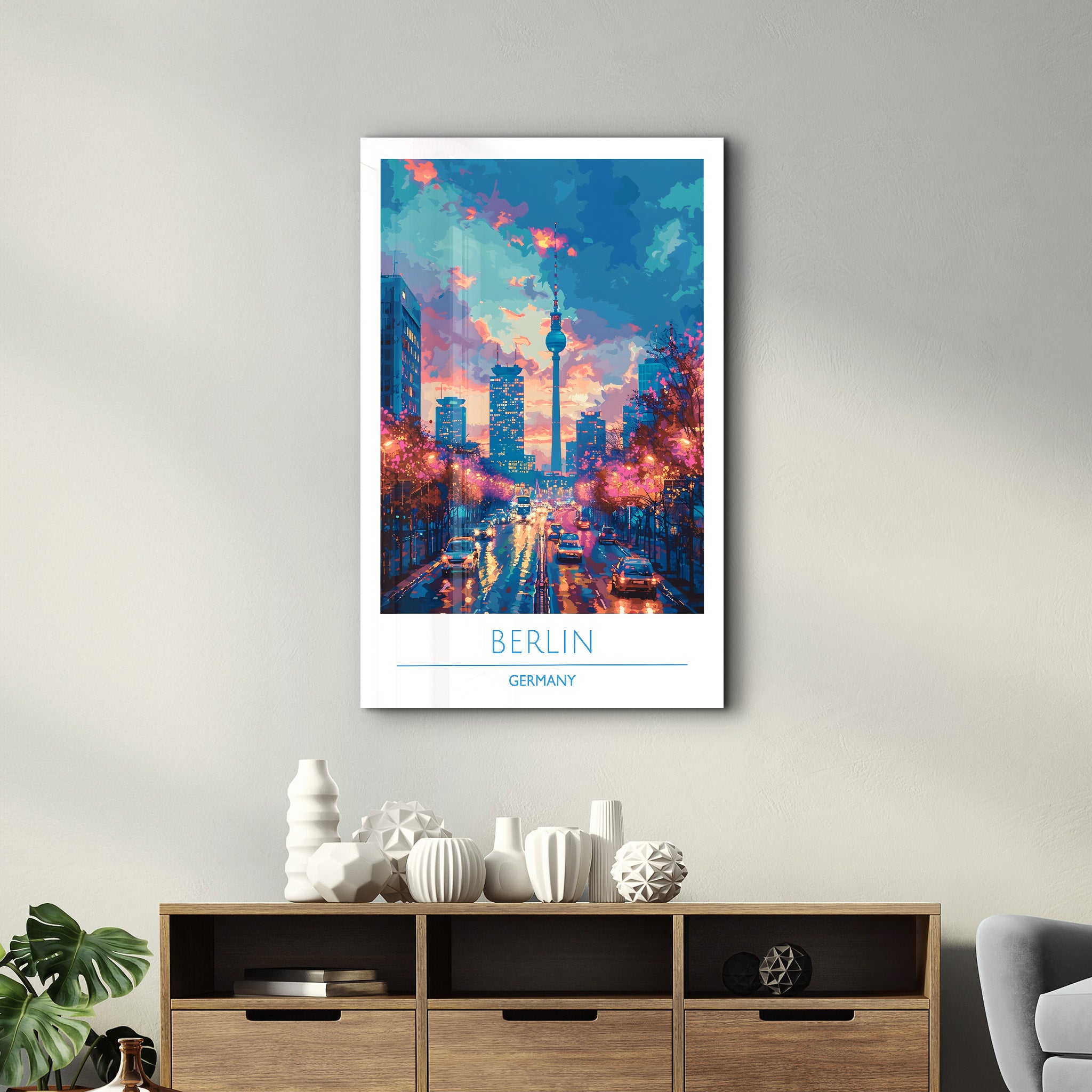 Berlin Deutschland-Reiseposter | <tc>Glasbild</tc>