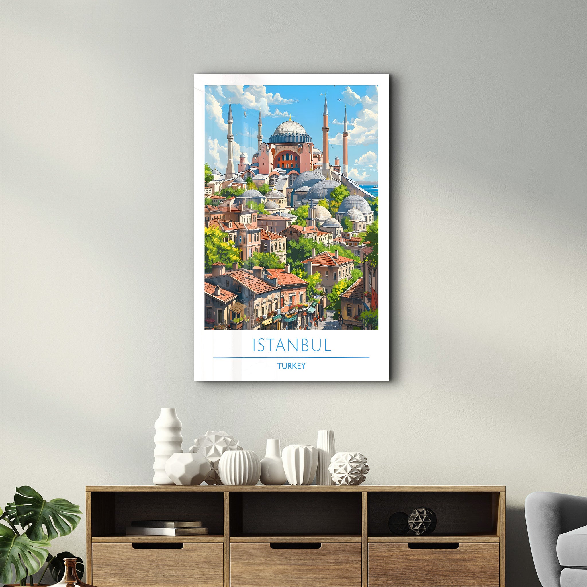 Istanbul Turkey-Travel Posters | Glass Wall Art