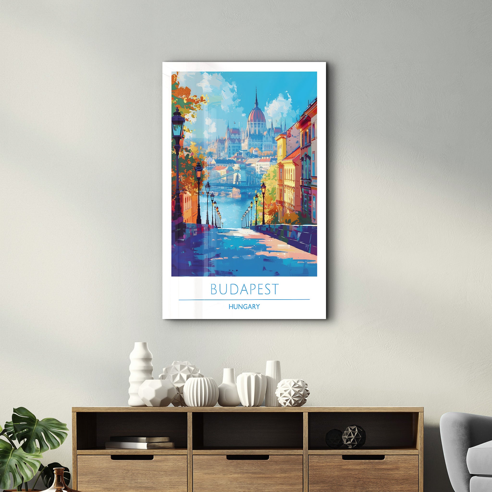 Budapest Ungarn-Reiseposter | <tc>Glasbild</tc>