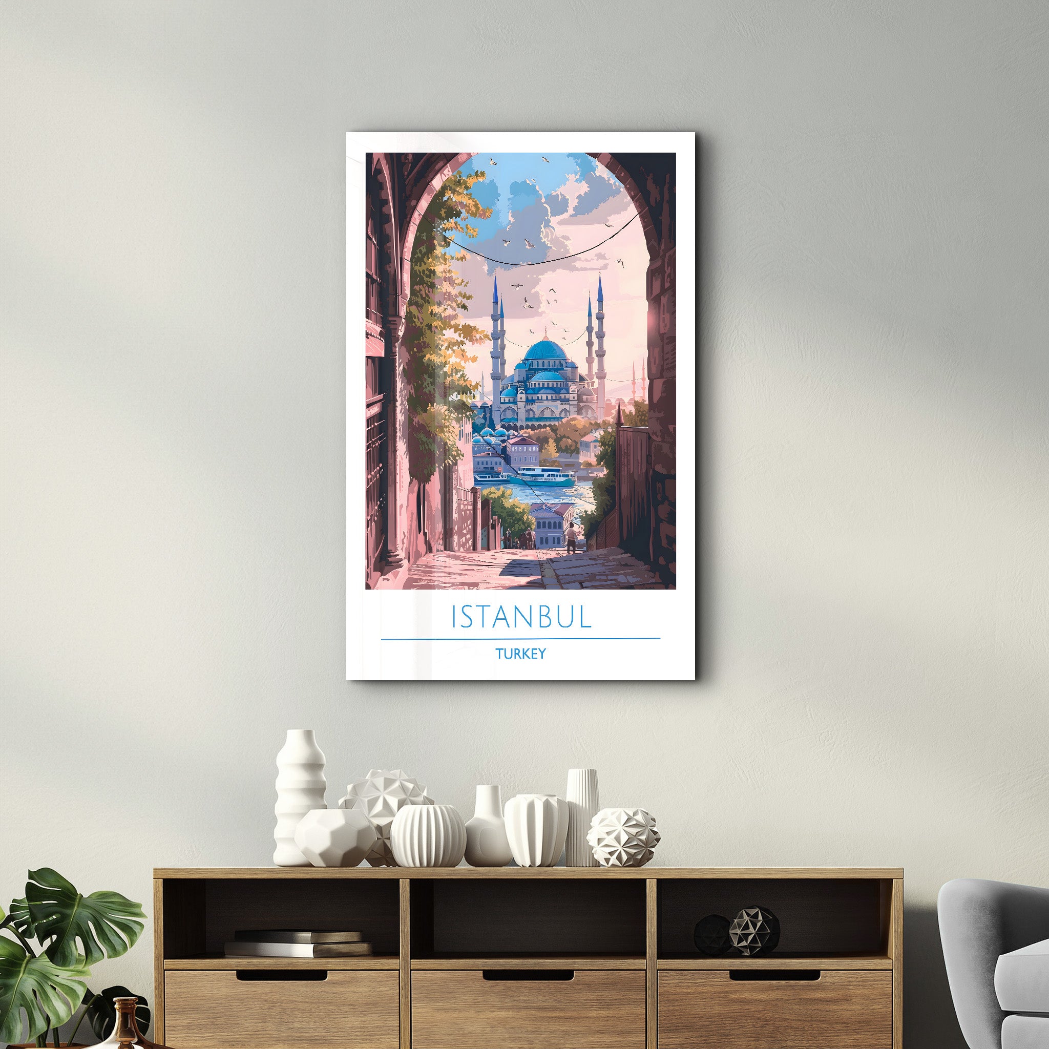 Istanbul Türkei-Reiseposter | <tc>Glasbild</tc>