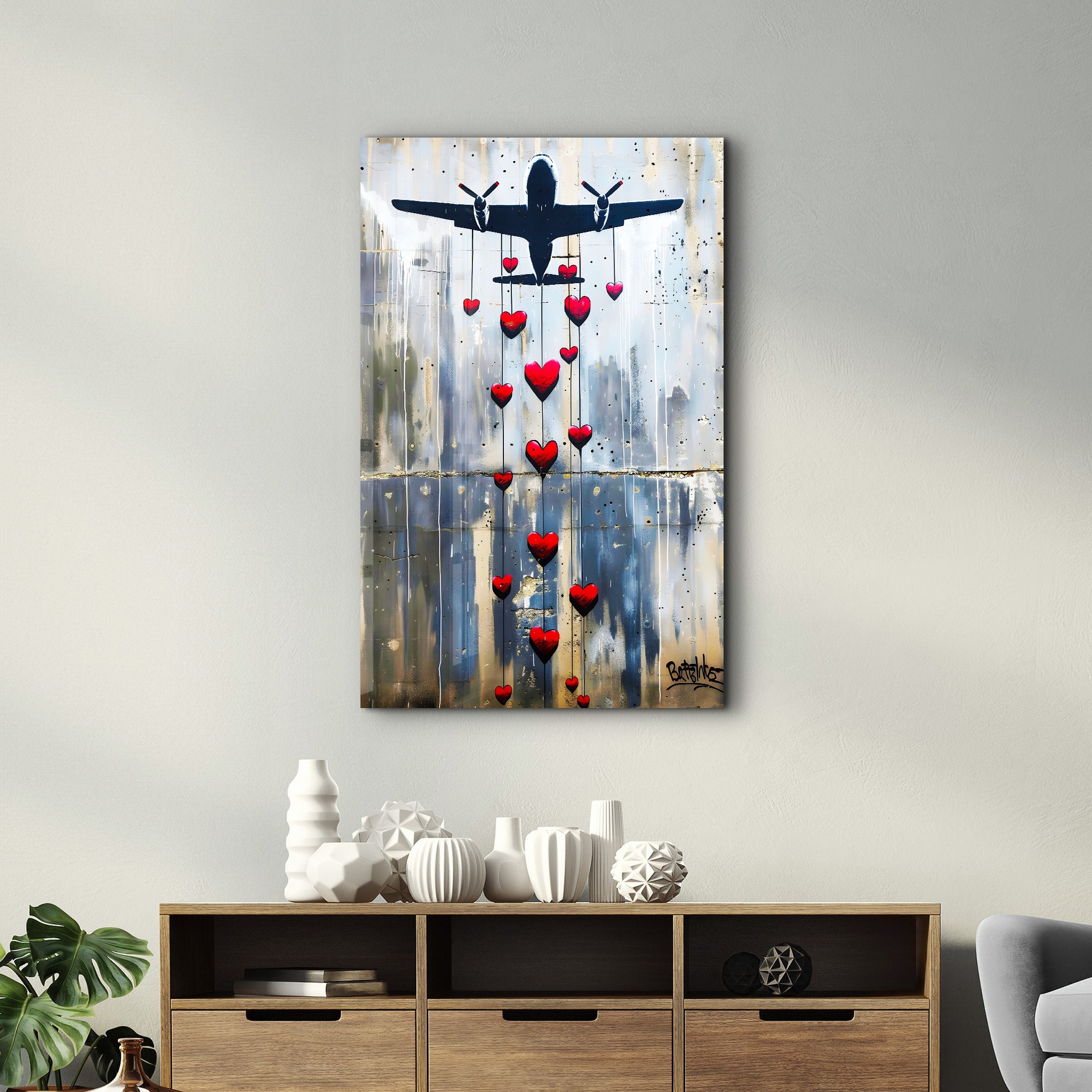 Love Bombing Banksy Style - Art mural en verre