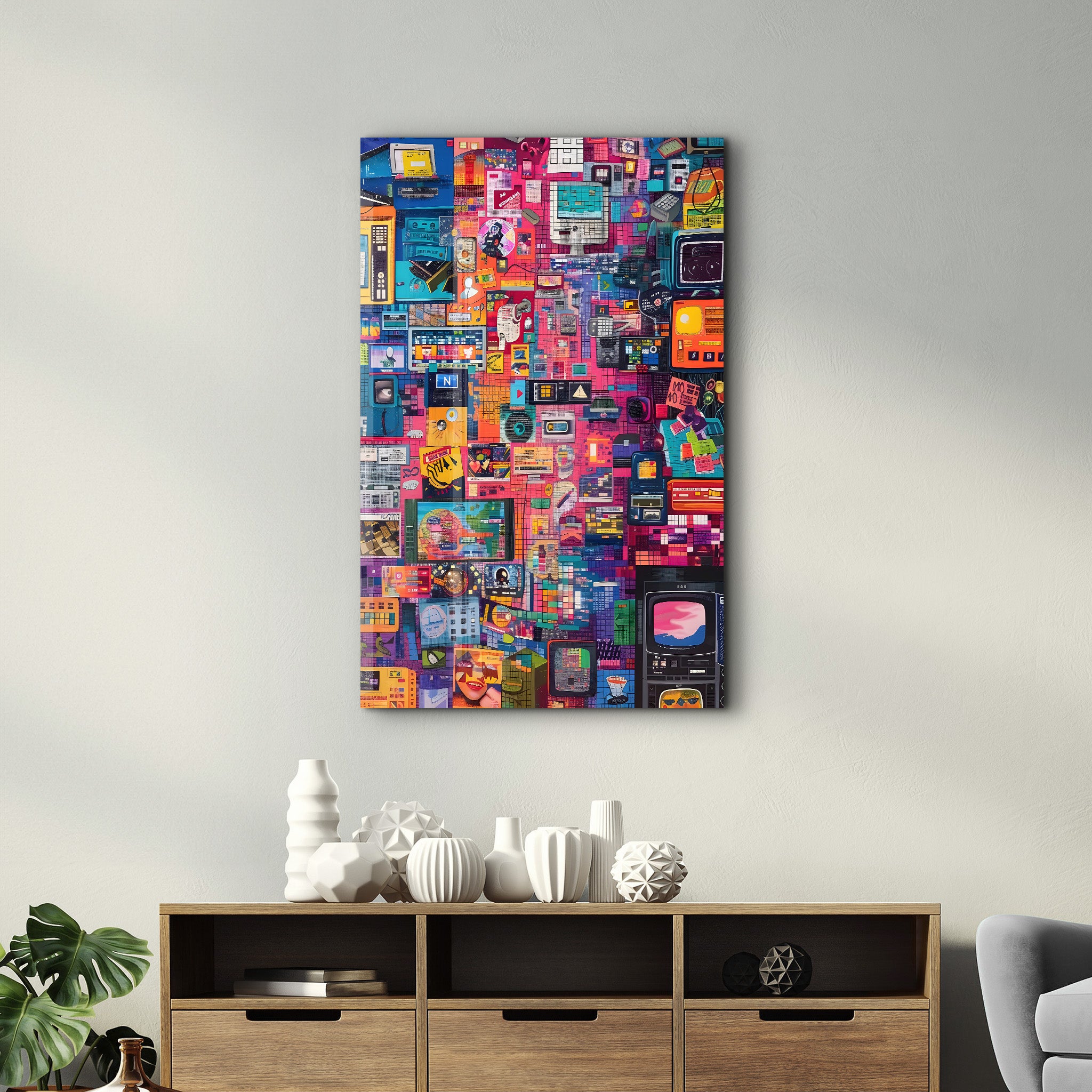 Abstract Music Collage- Glass Wall Art