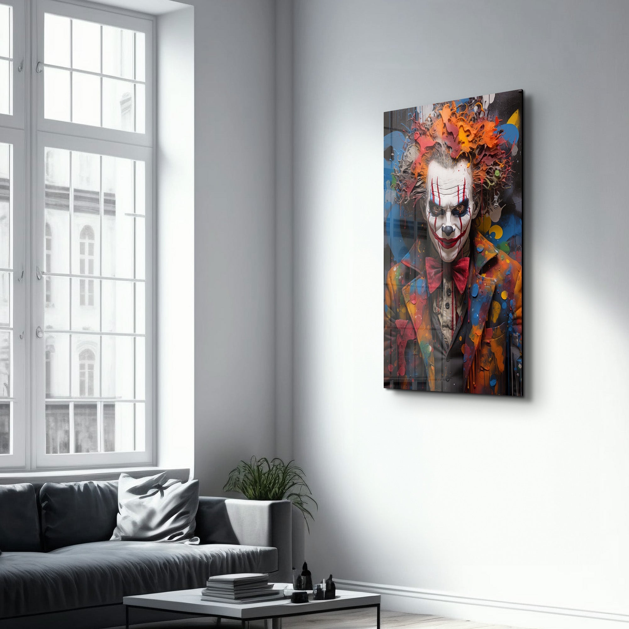 The Clown - Glass Wall Art