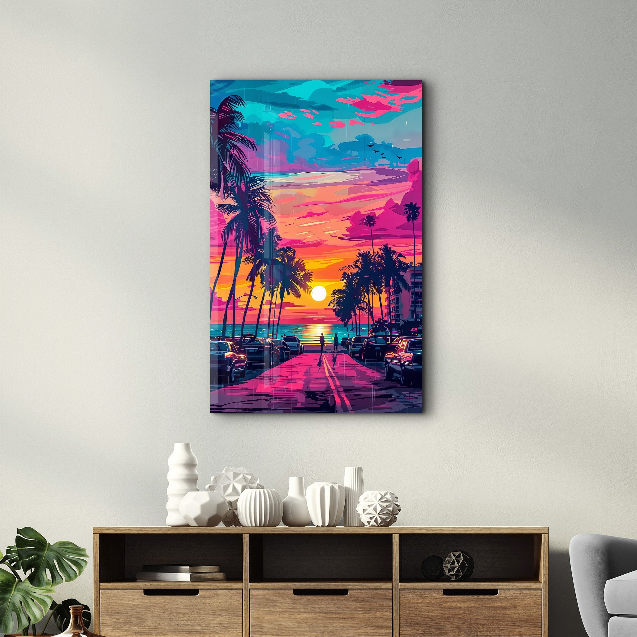 MiaMi Sonnenuntergang | Designer-Kollektion <tc>Glasbild</tc>