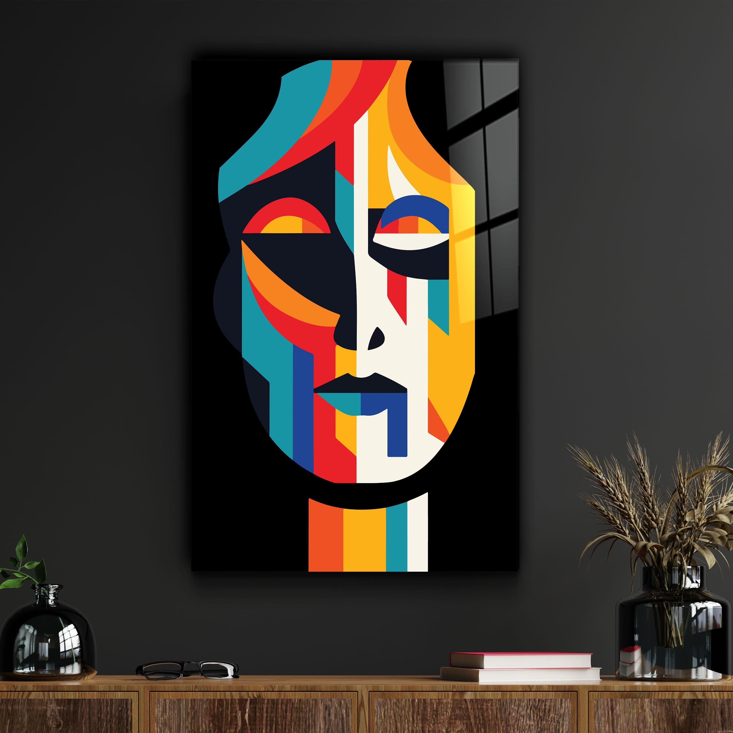 ・"Le visage - Bauhaus"・Art mural en verre de la collection du designer