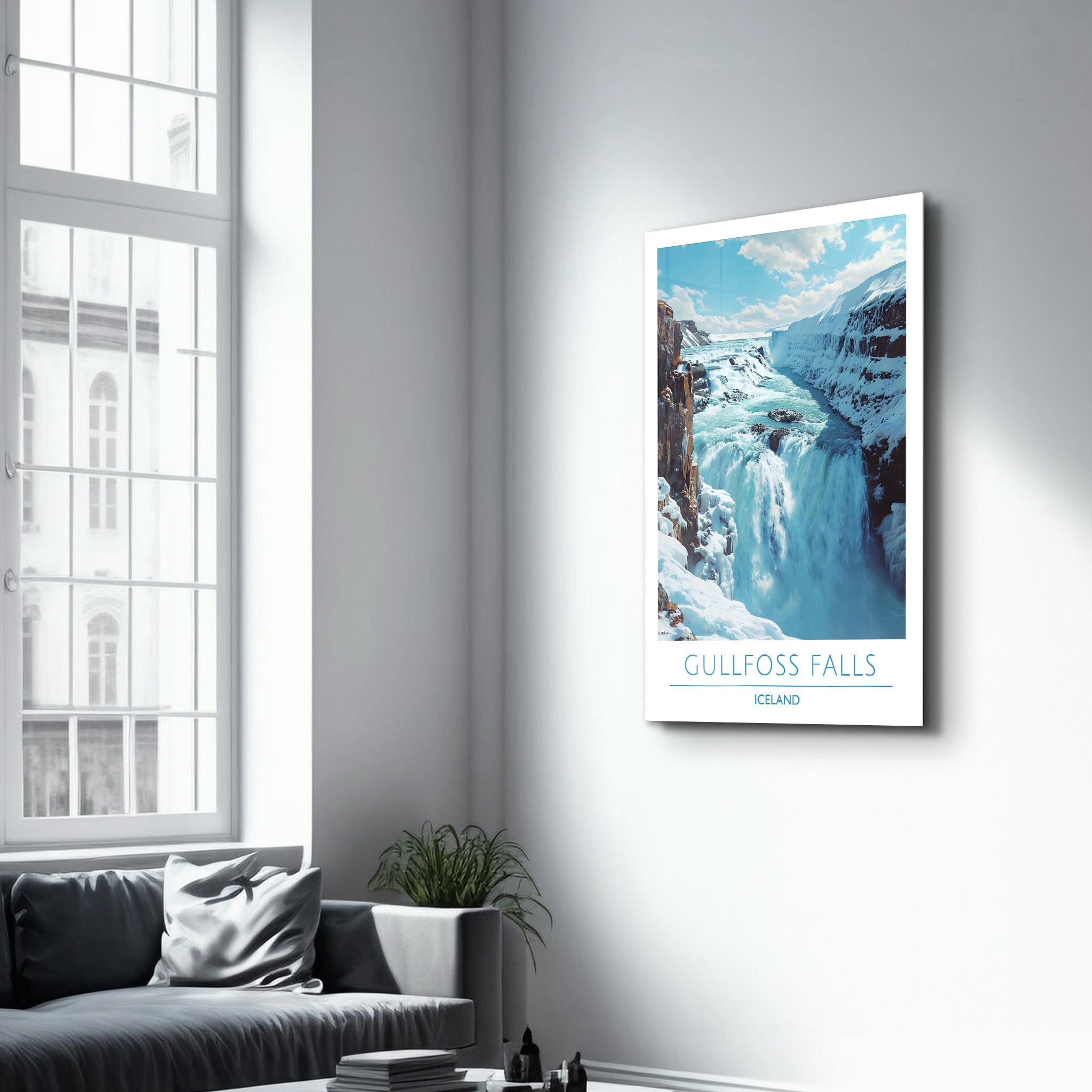 Gullfoss Iceland-Travel Posters | Glass Wall Art