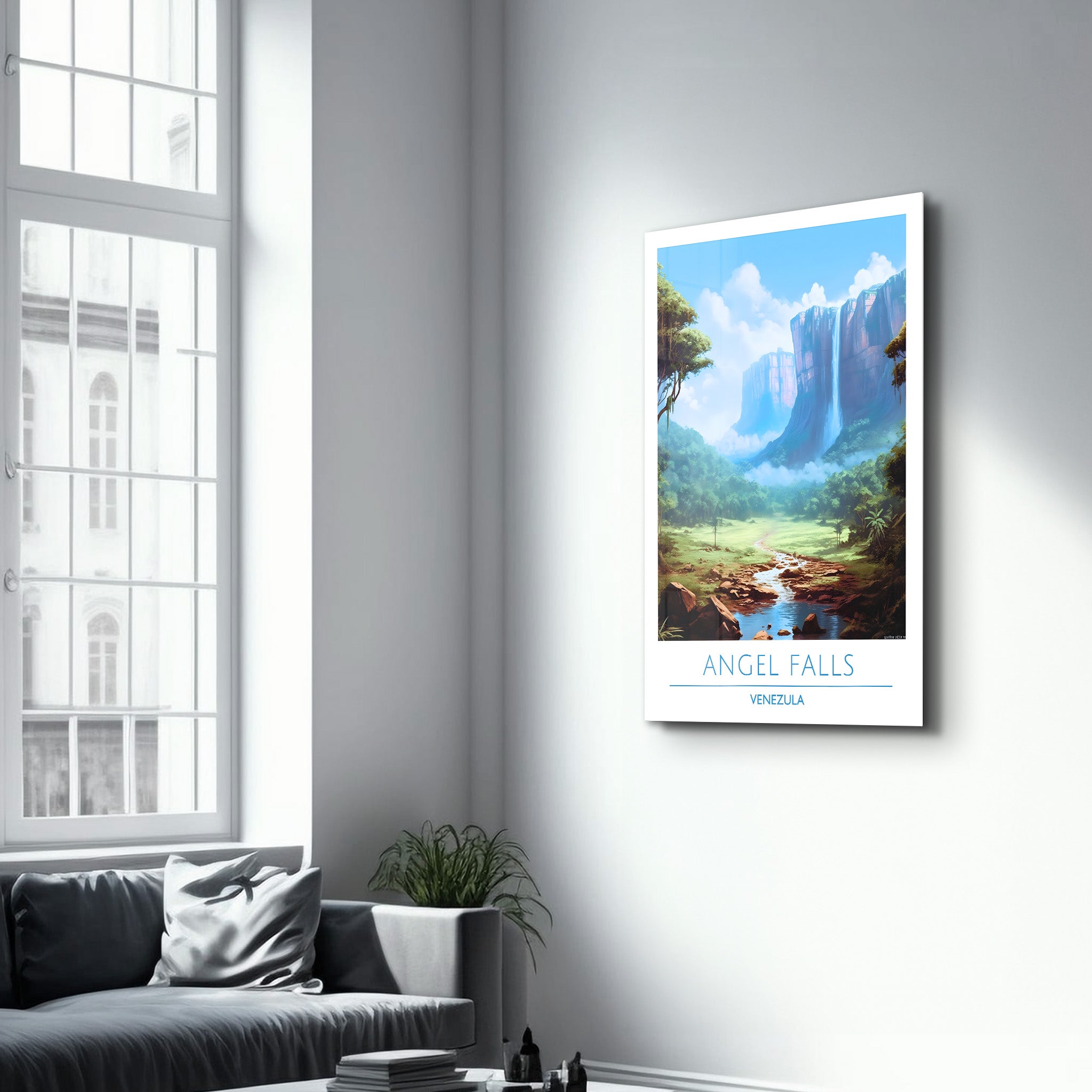 Angel Falls Venezuela-Reiseposter | <tc>Glasbild</tc>