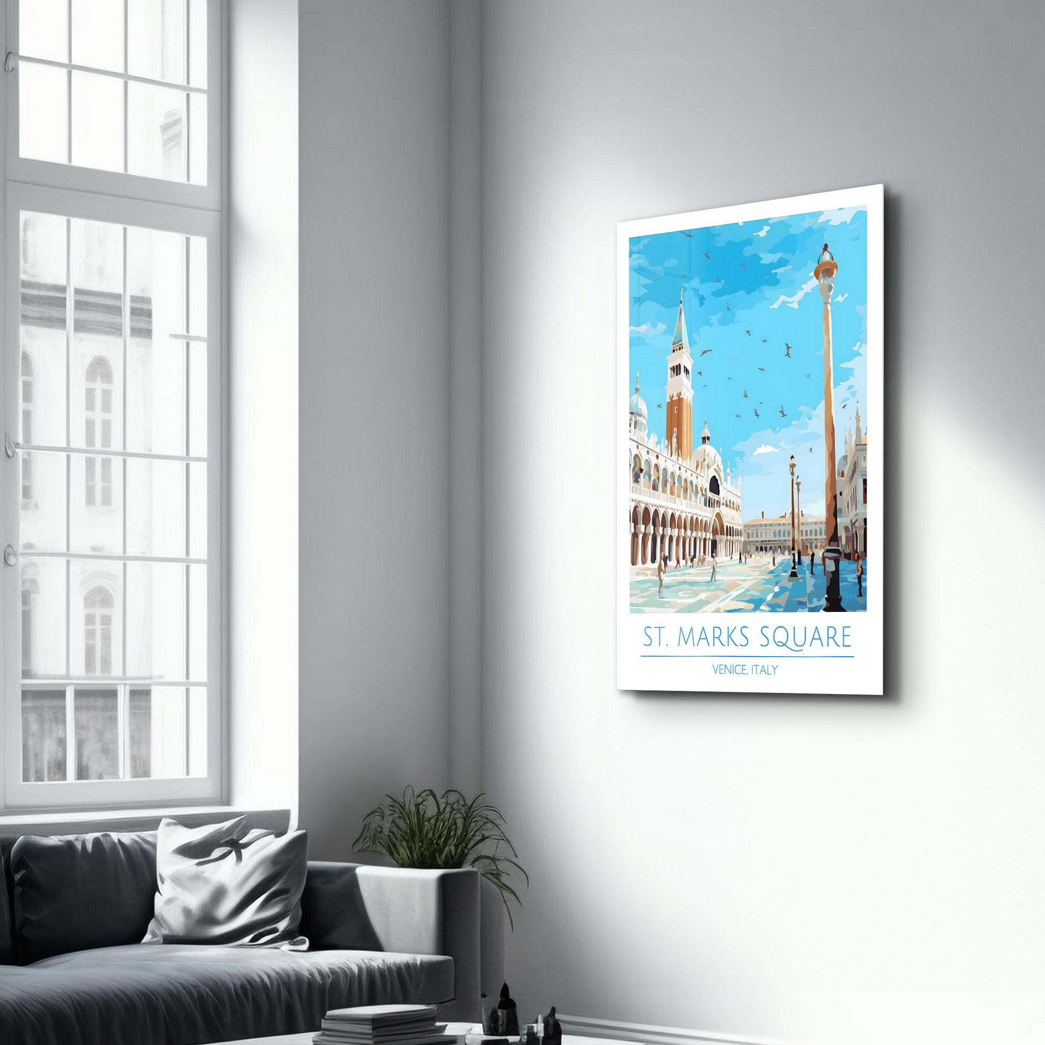 Markusplatz-Venedig Italien-Reiseposter | <tc>Glasbild</tc>