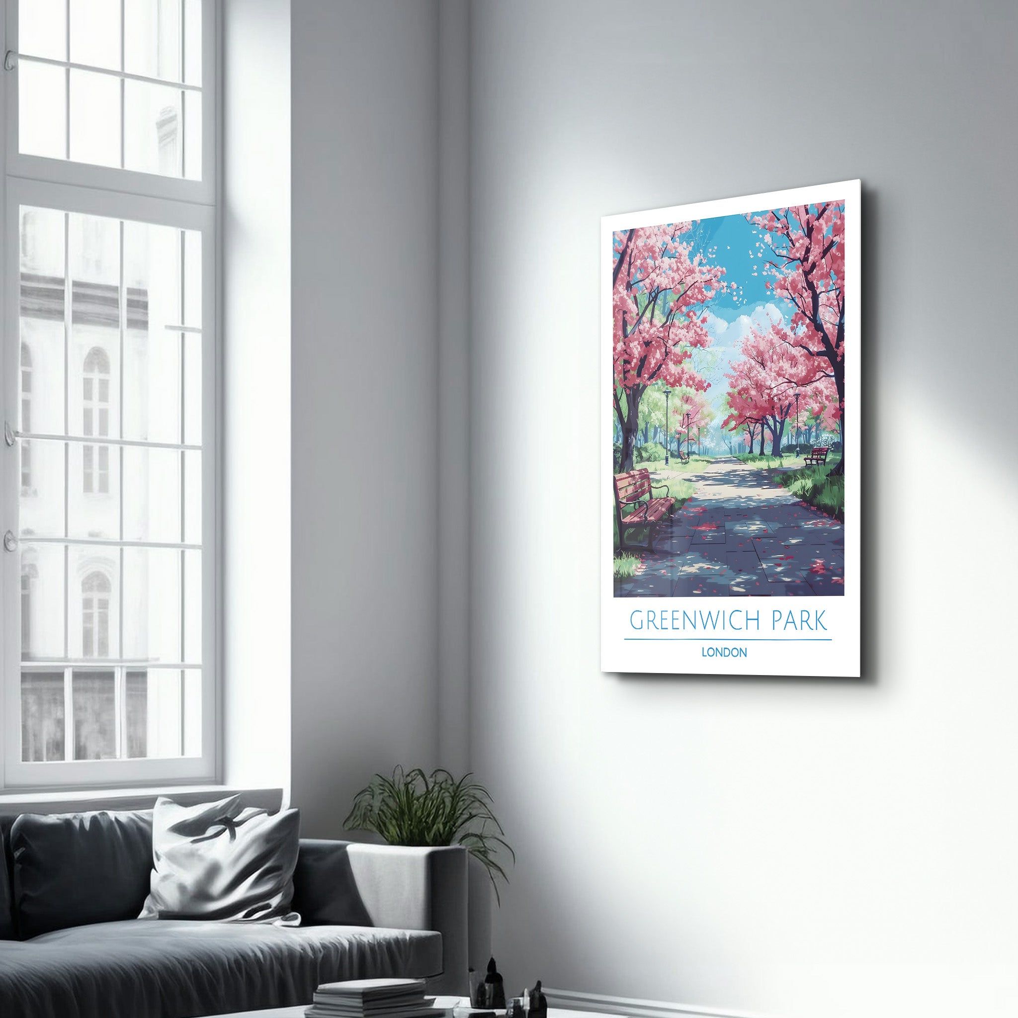 Greenwich Park London-Reiseposter | <tc>Glasbild</tc>